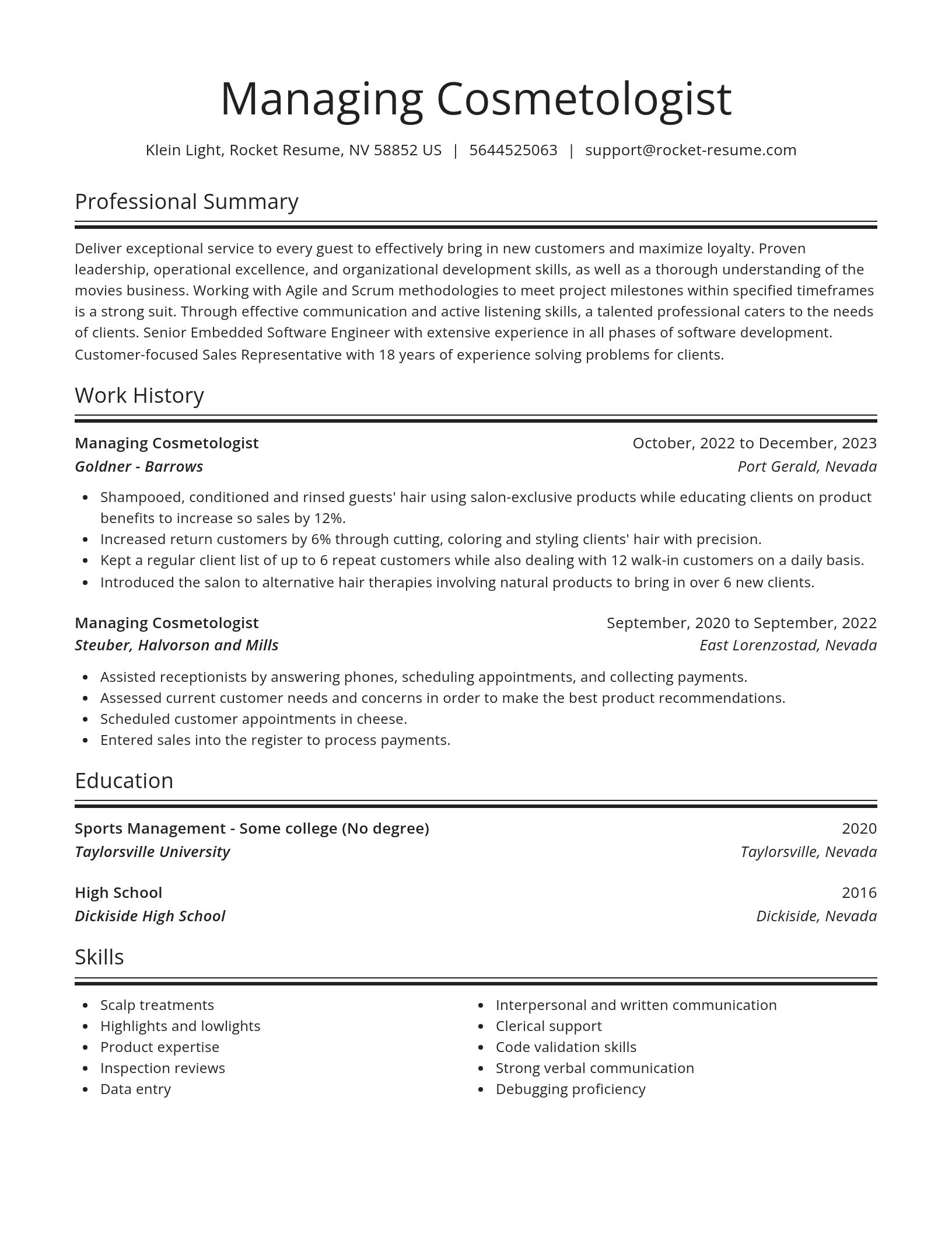 Spotlight resume template