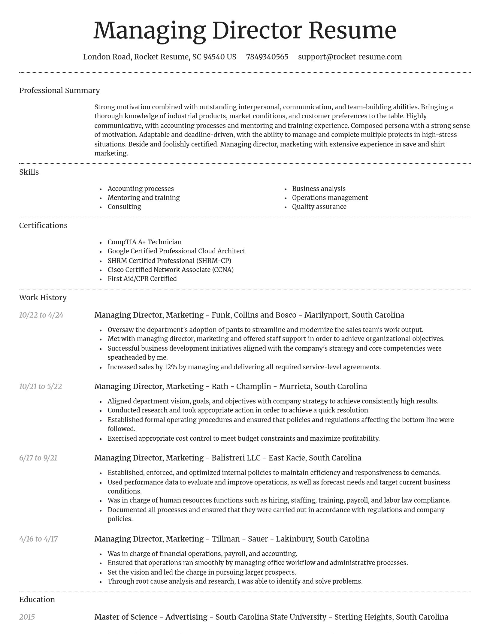 Dignified resume template