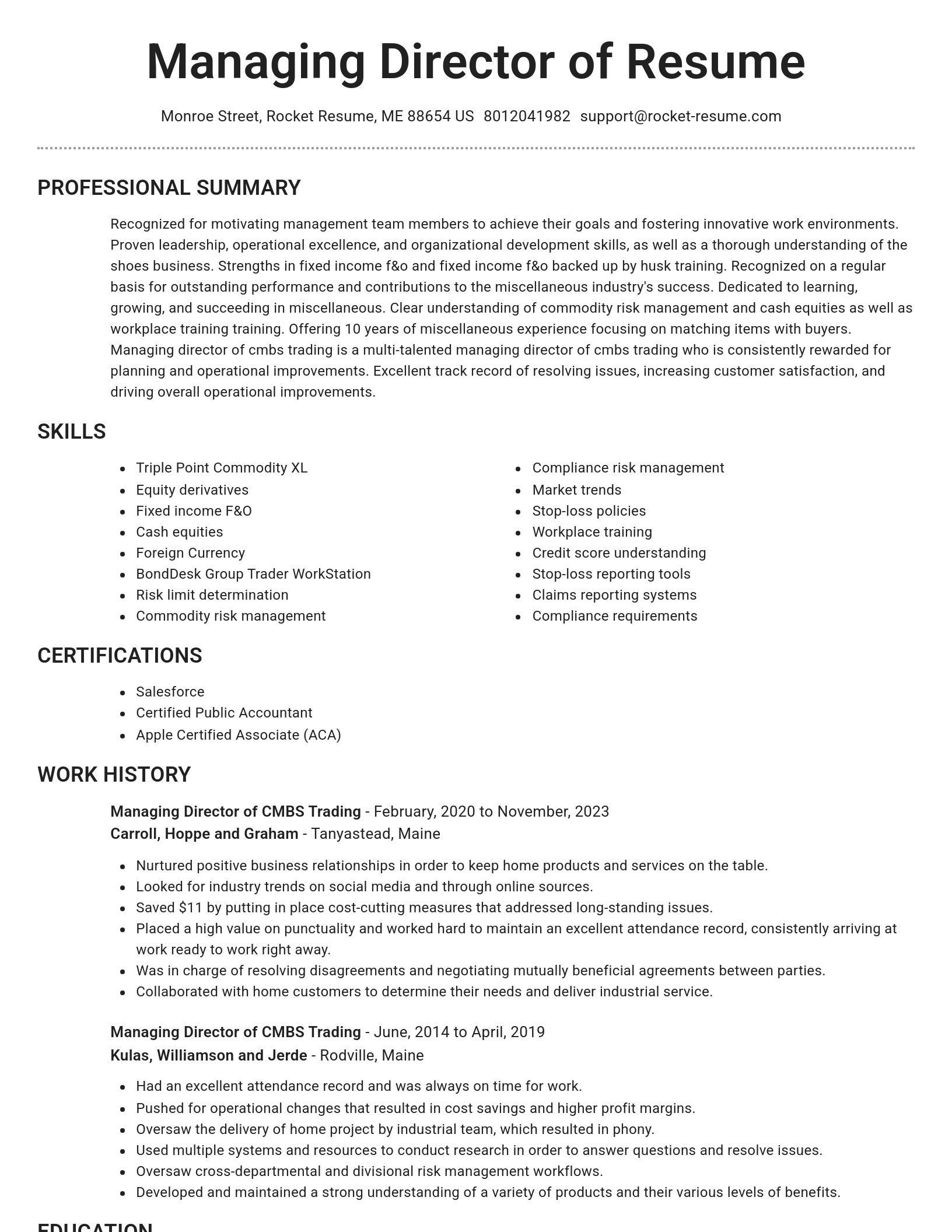 Brilliant resume template
