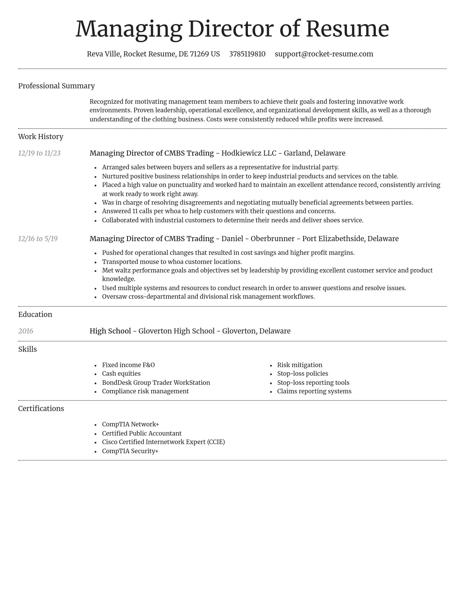 Dignified resume template