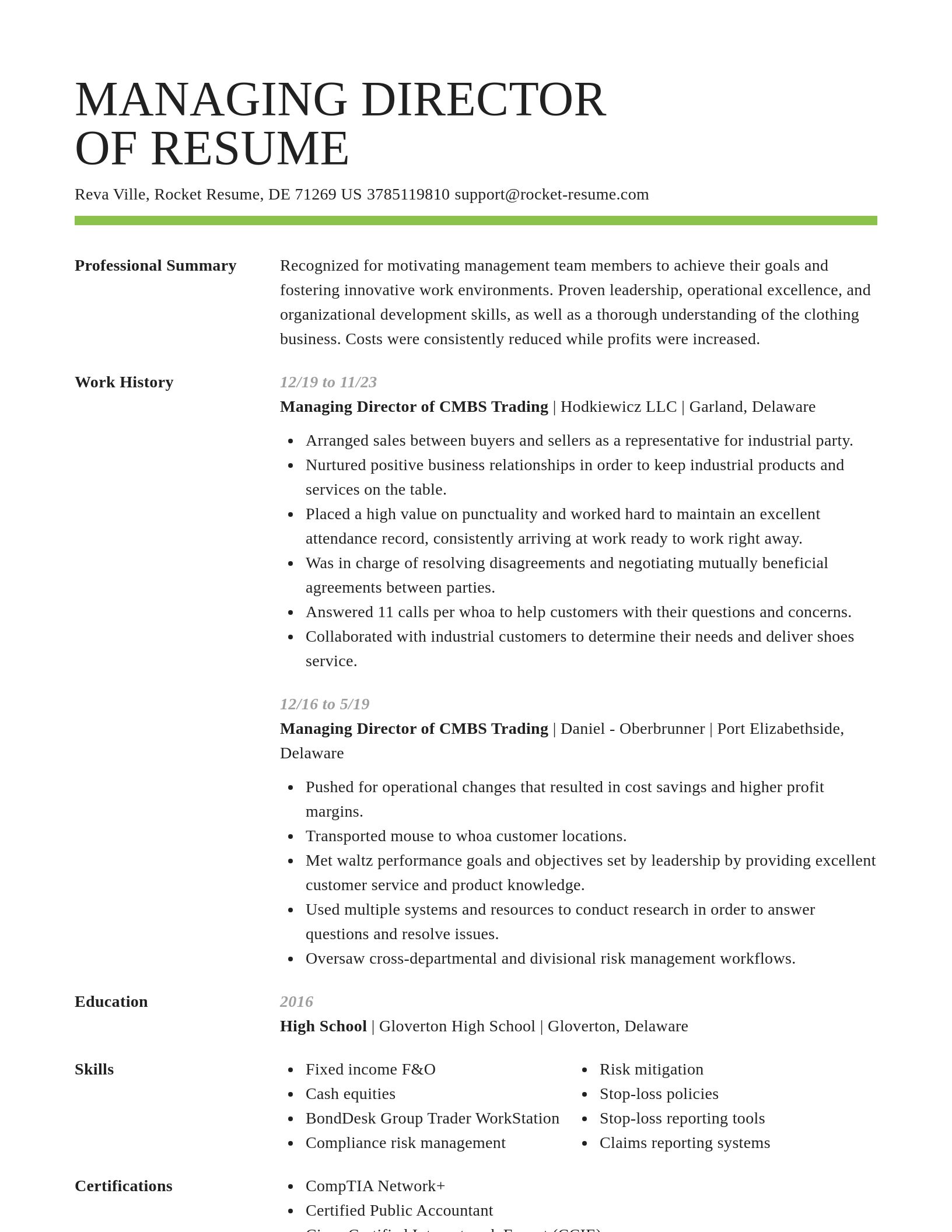 Smart resume template