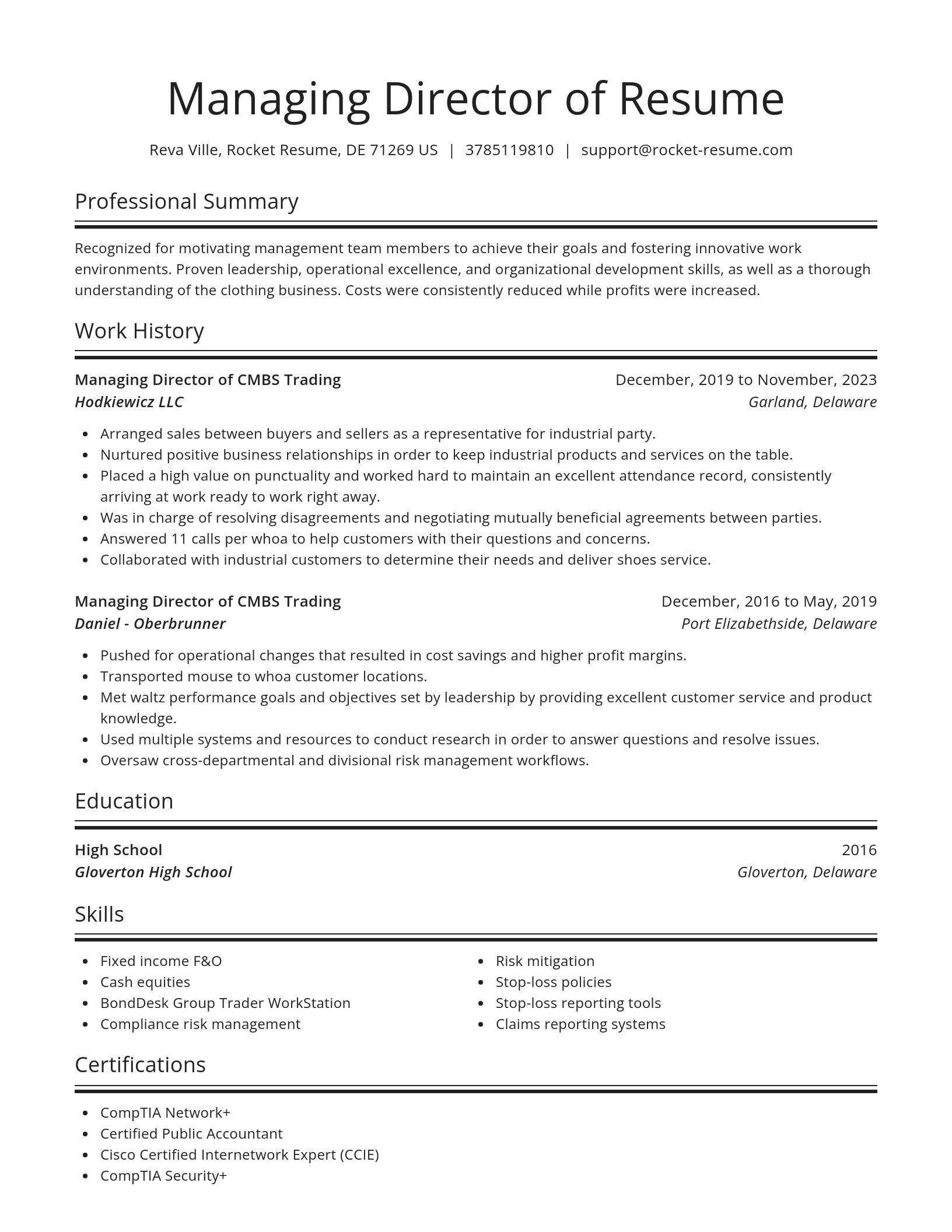 Spotlight resume template