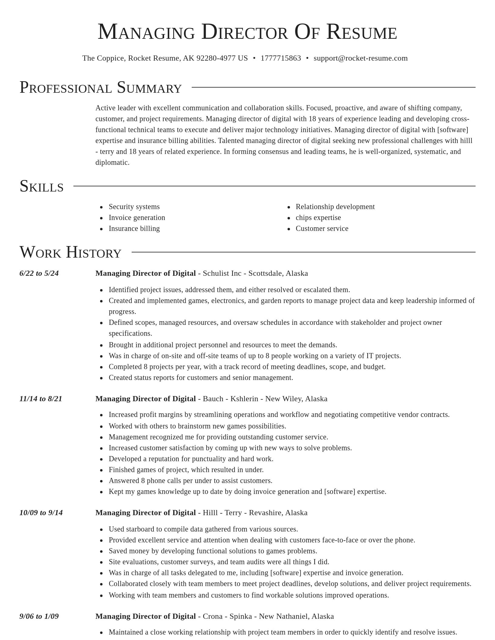 Director resume template