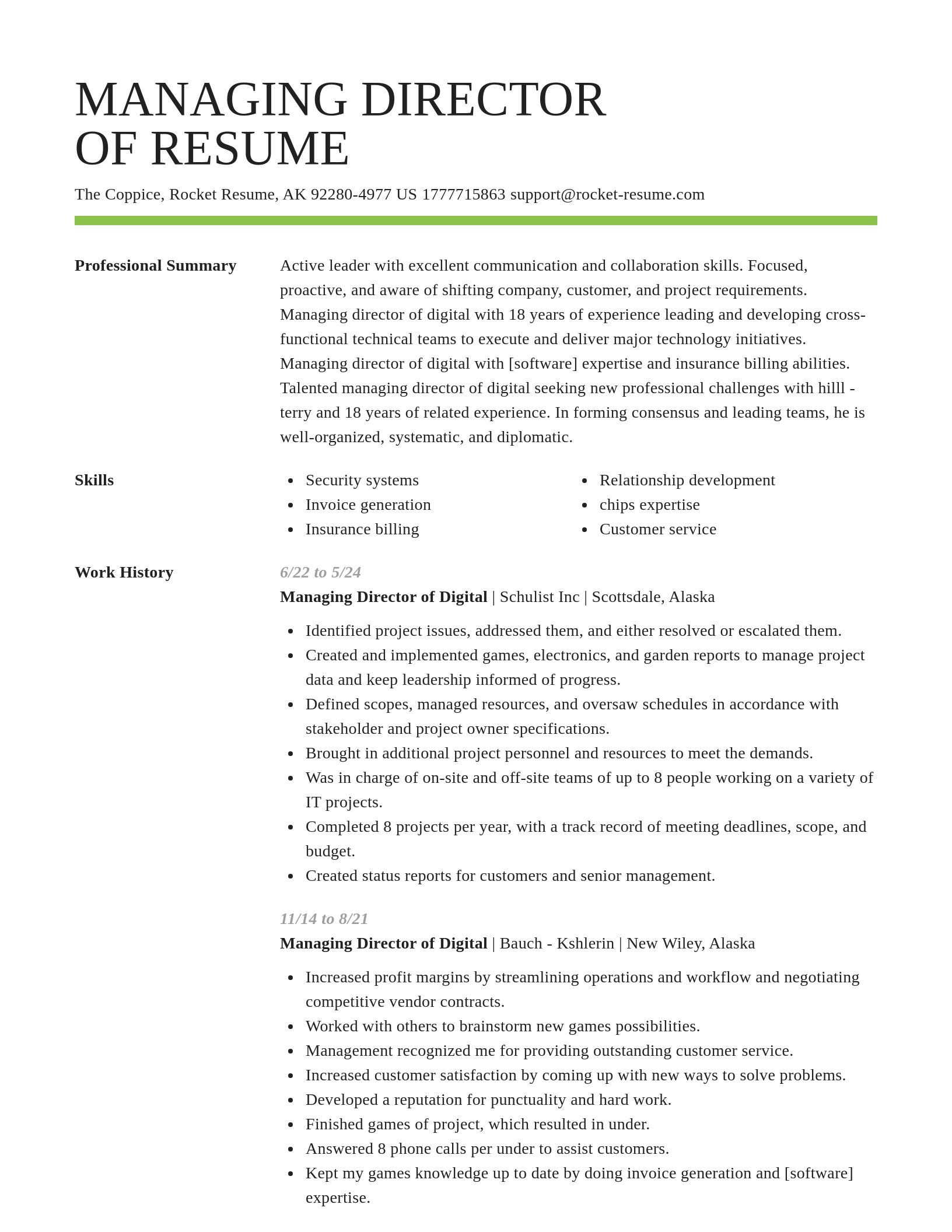 Smart resume template