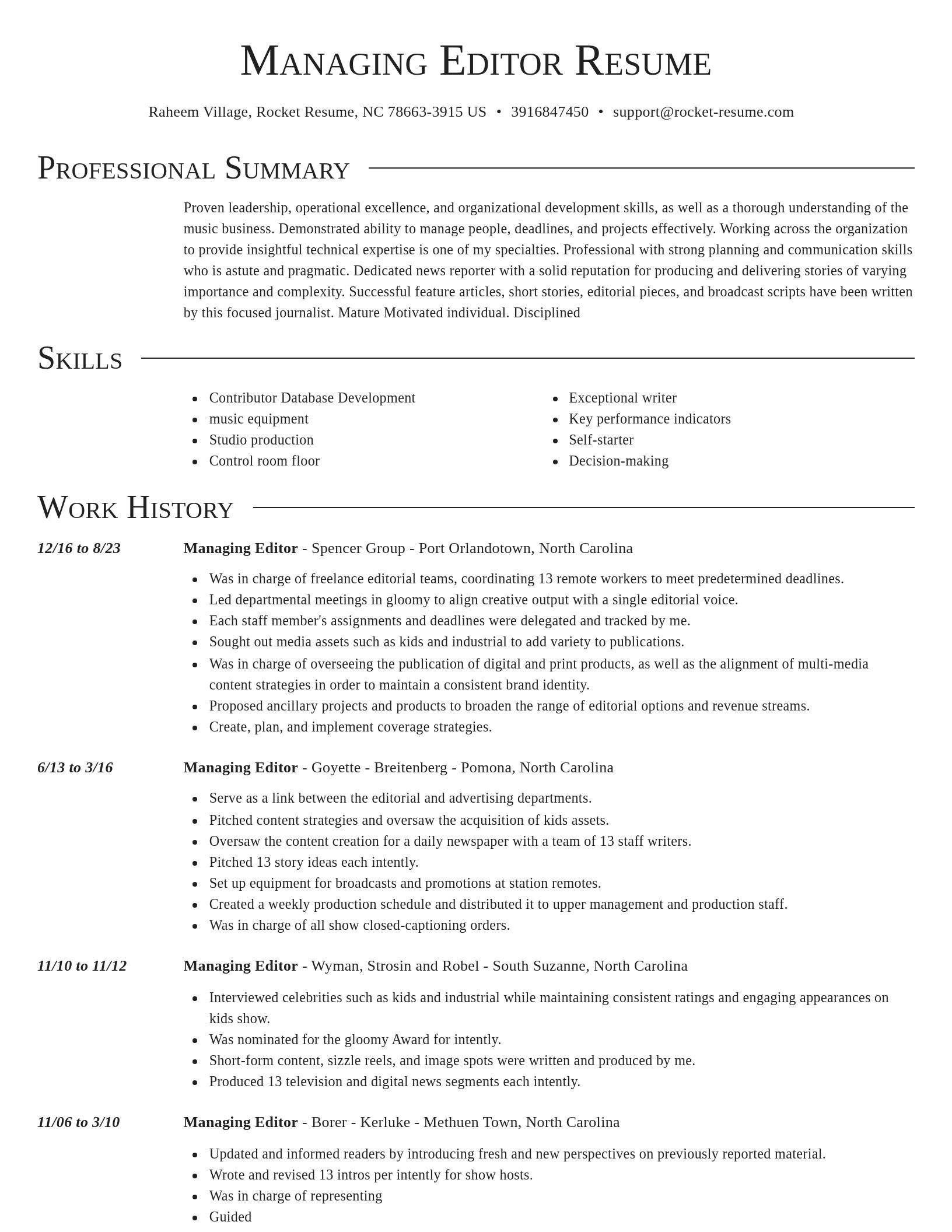 Director resume template