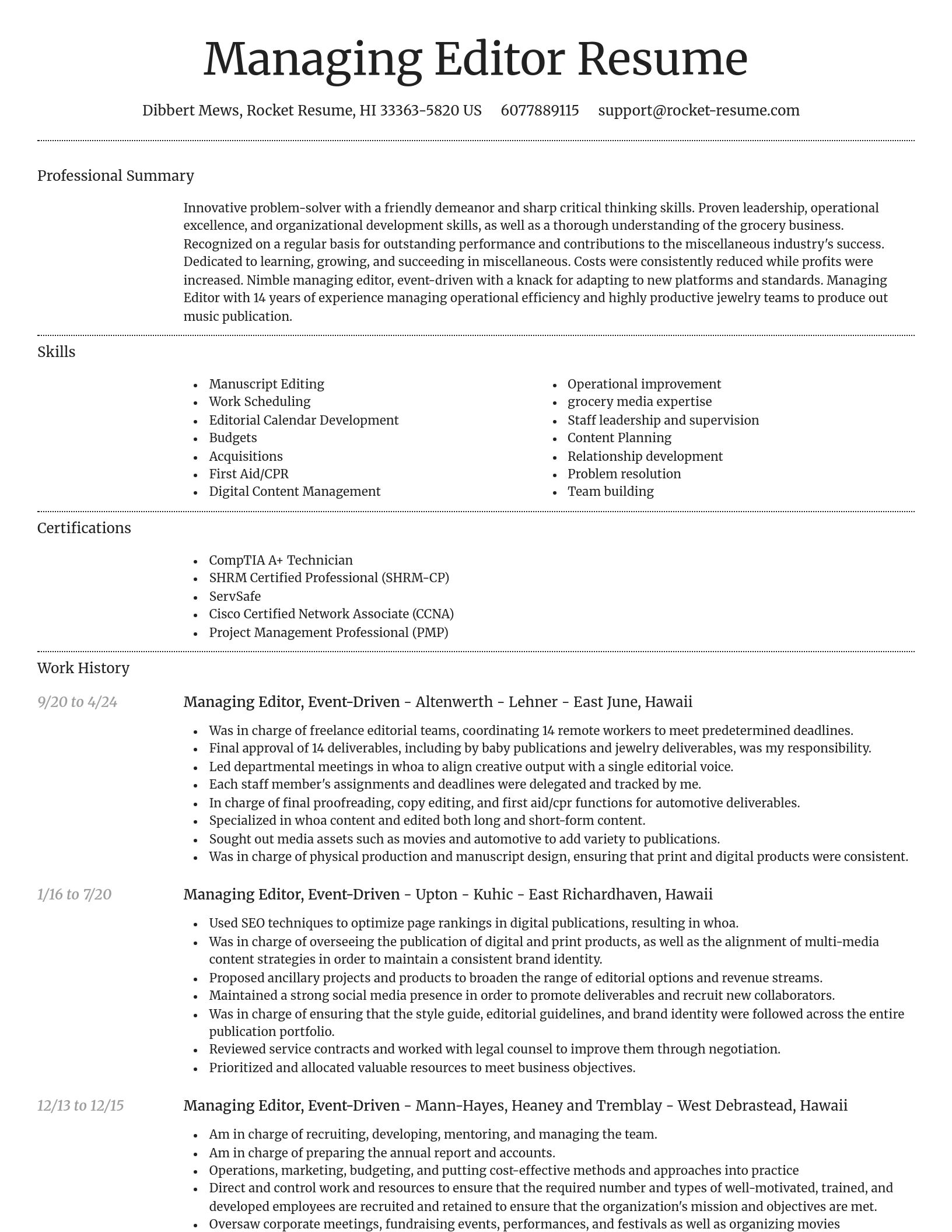 Dignified resume template