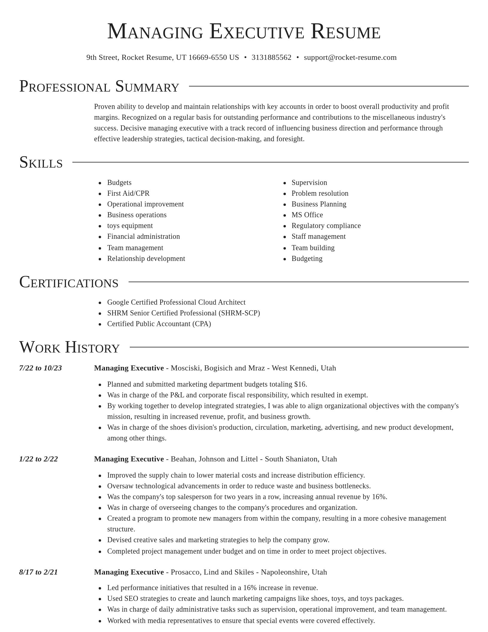Director resume template