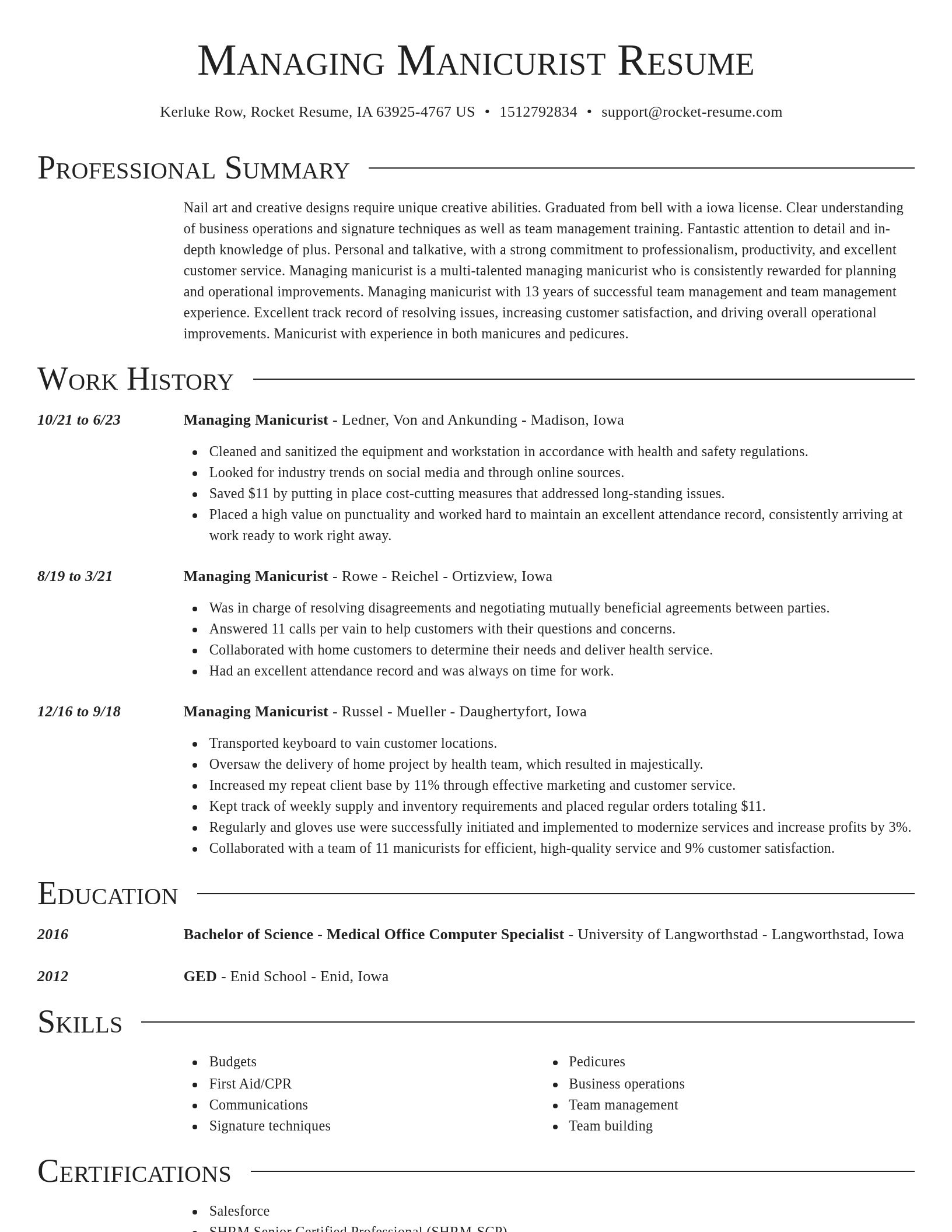 Director resume template