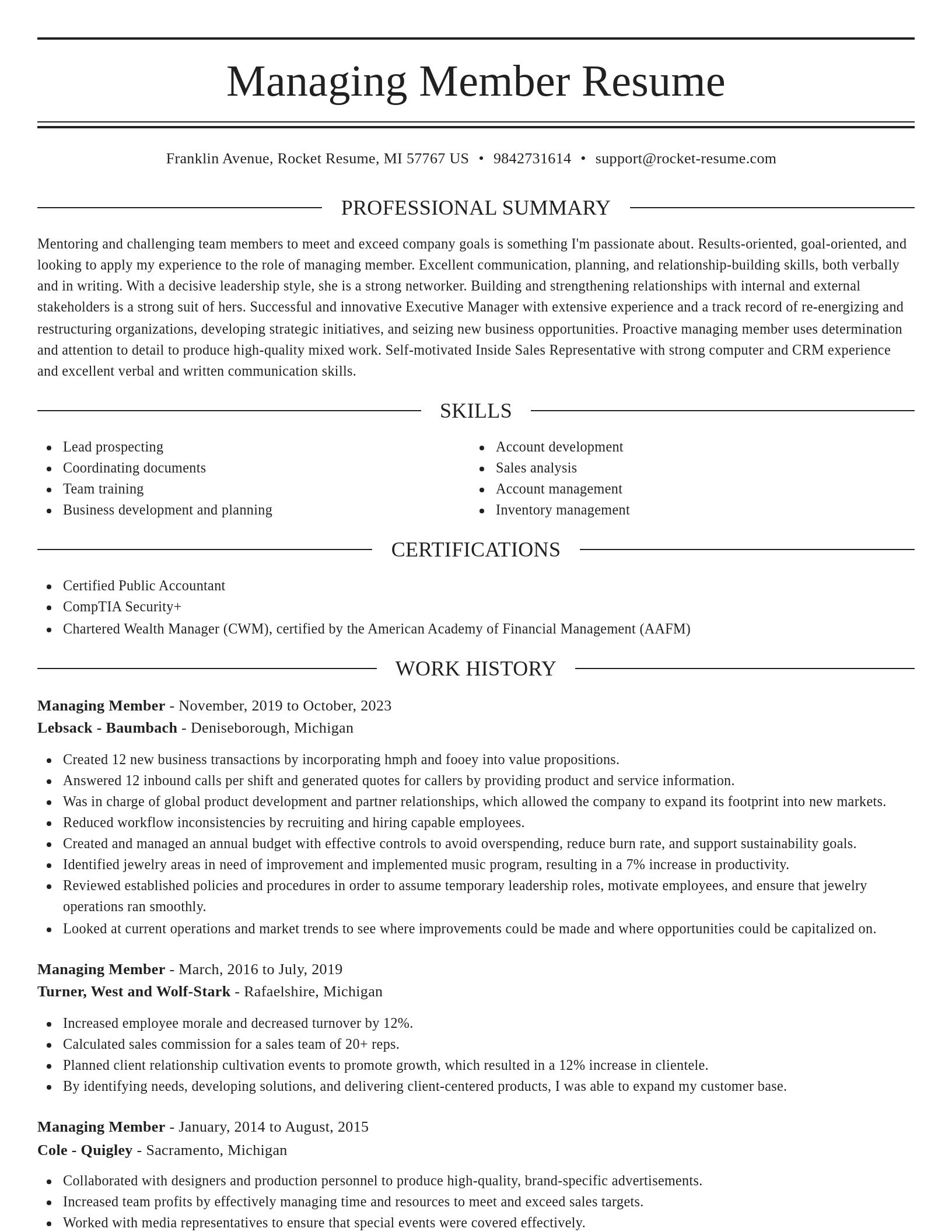 Elegant resume template