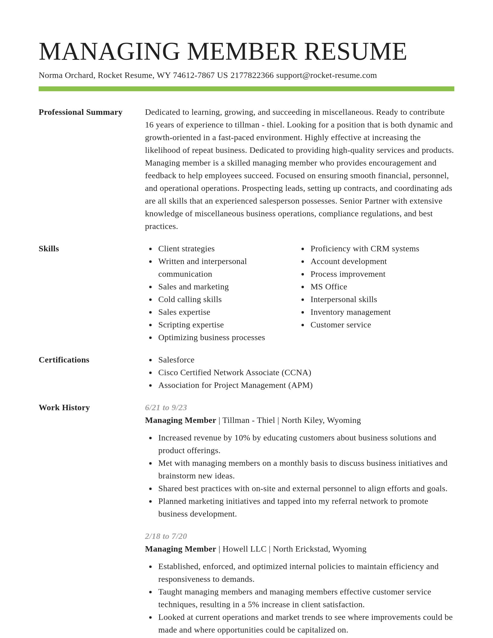 Smart resume template