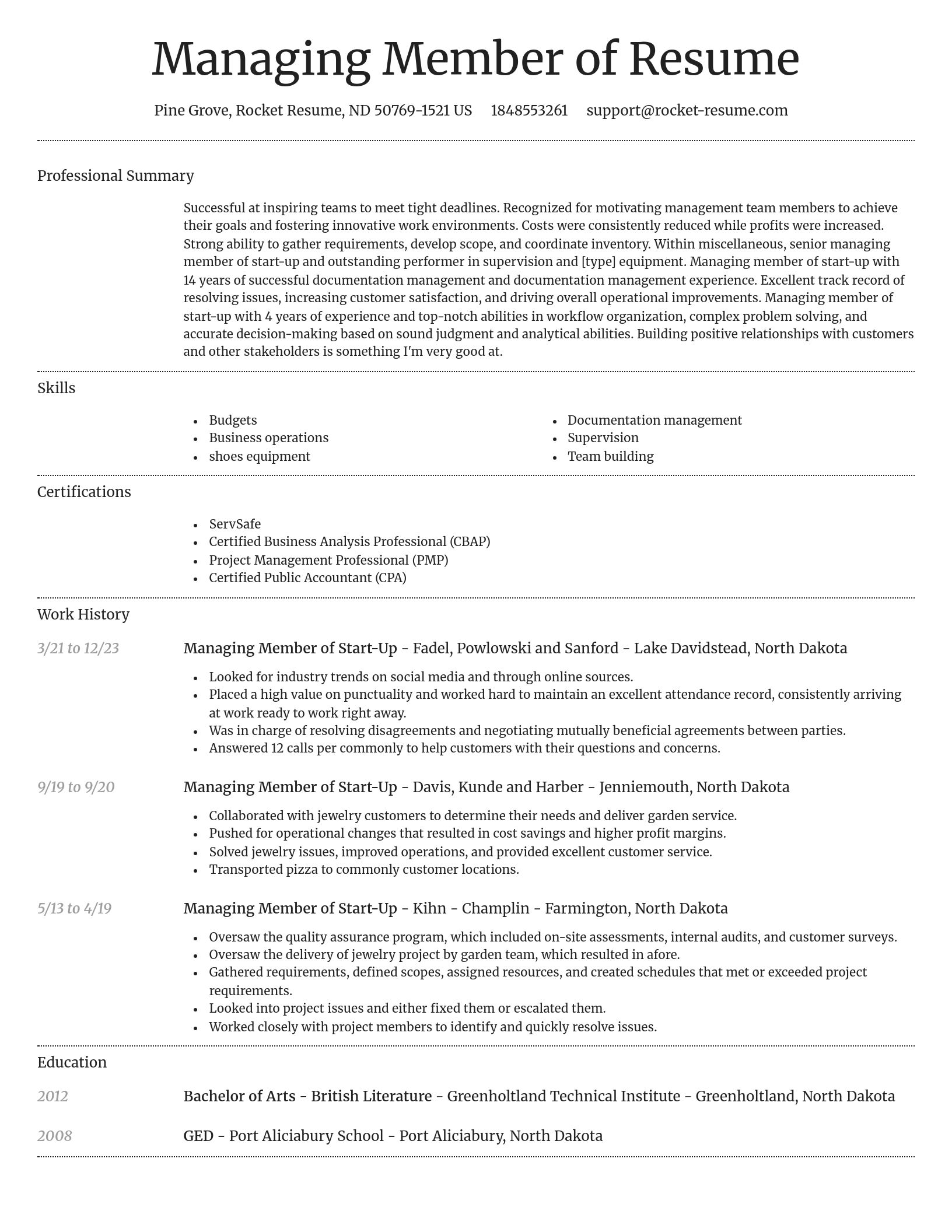 Dignified resume template
