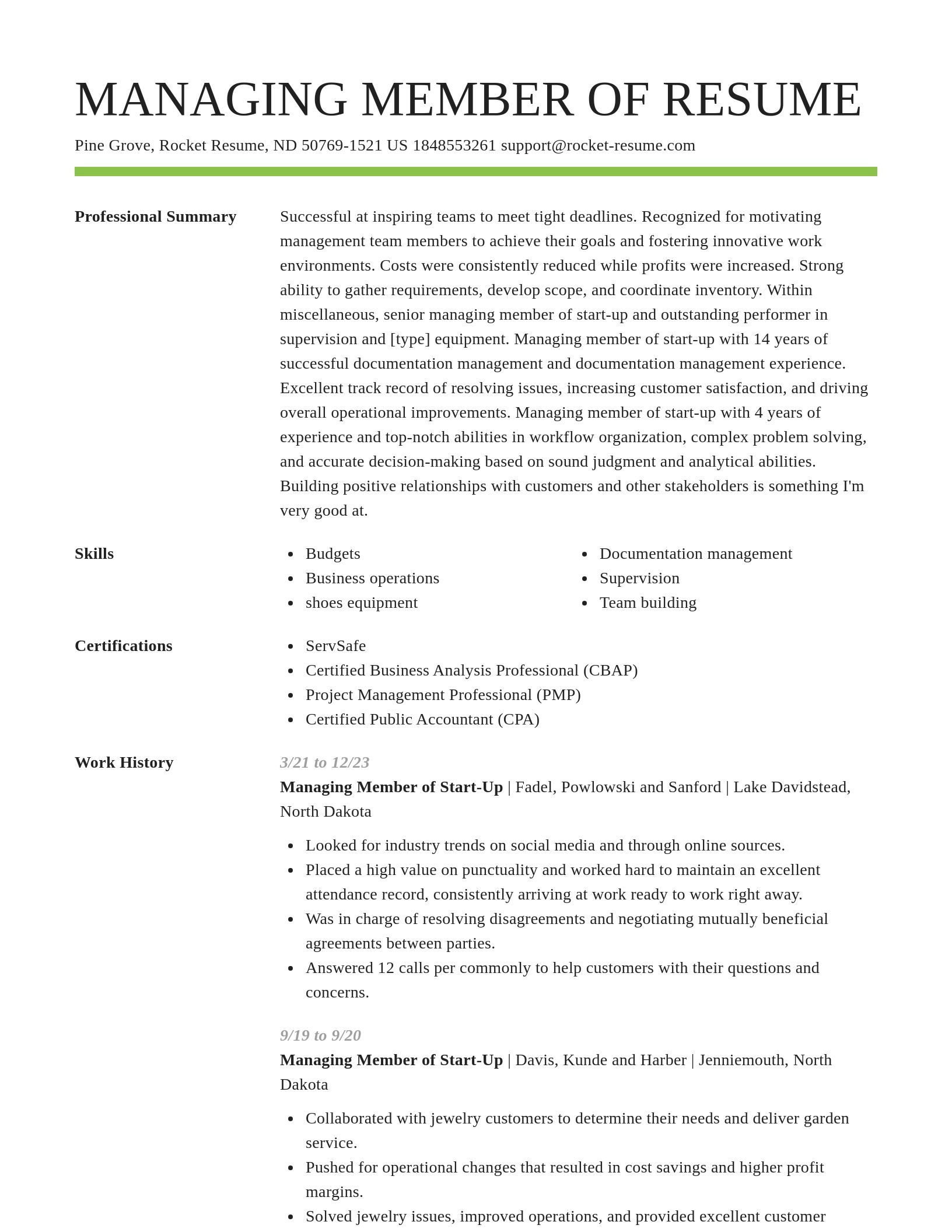 Smart resume template