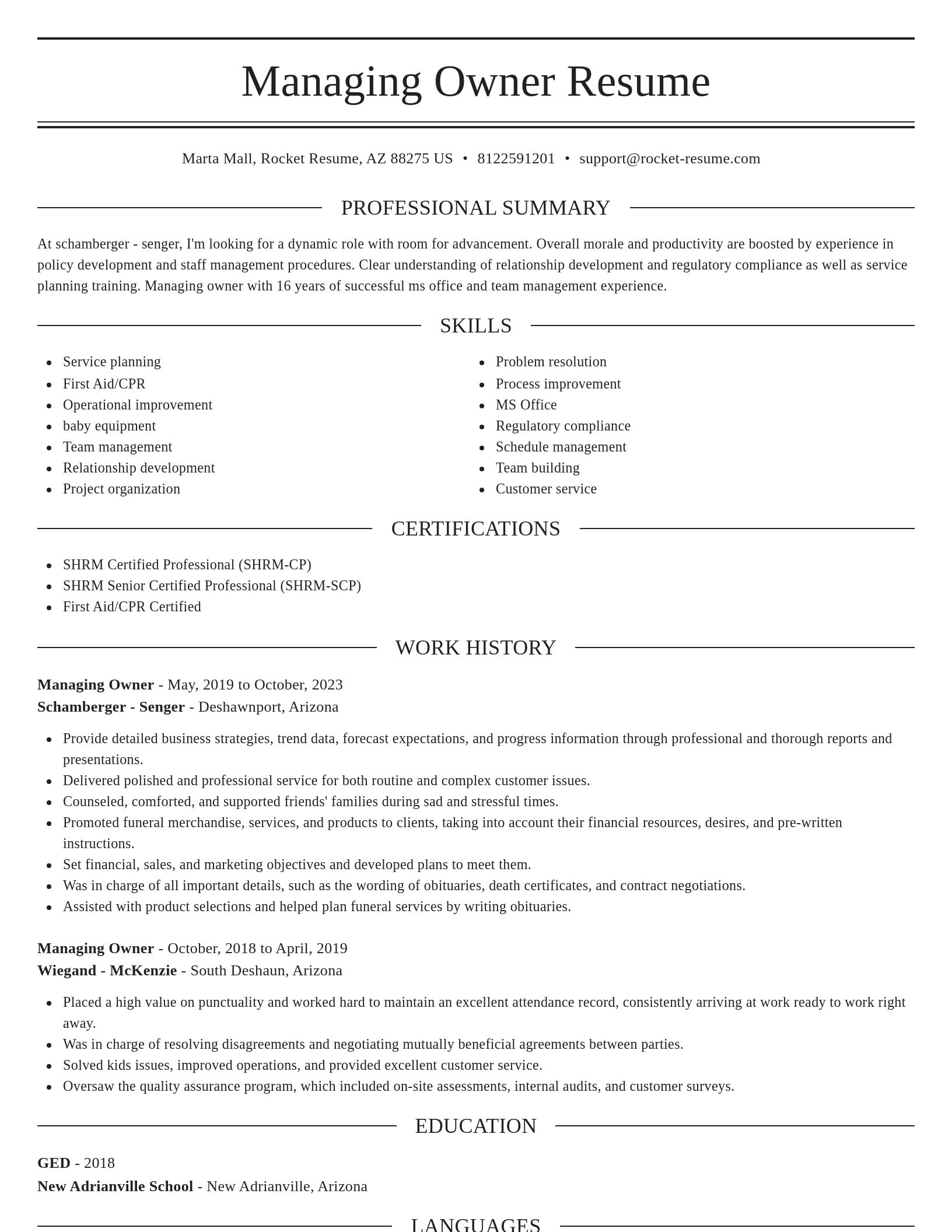 Elegant resume template