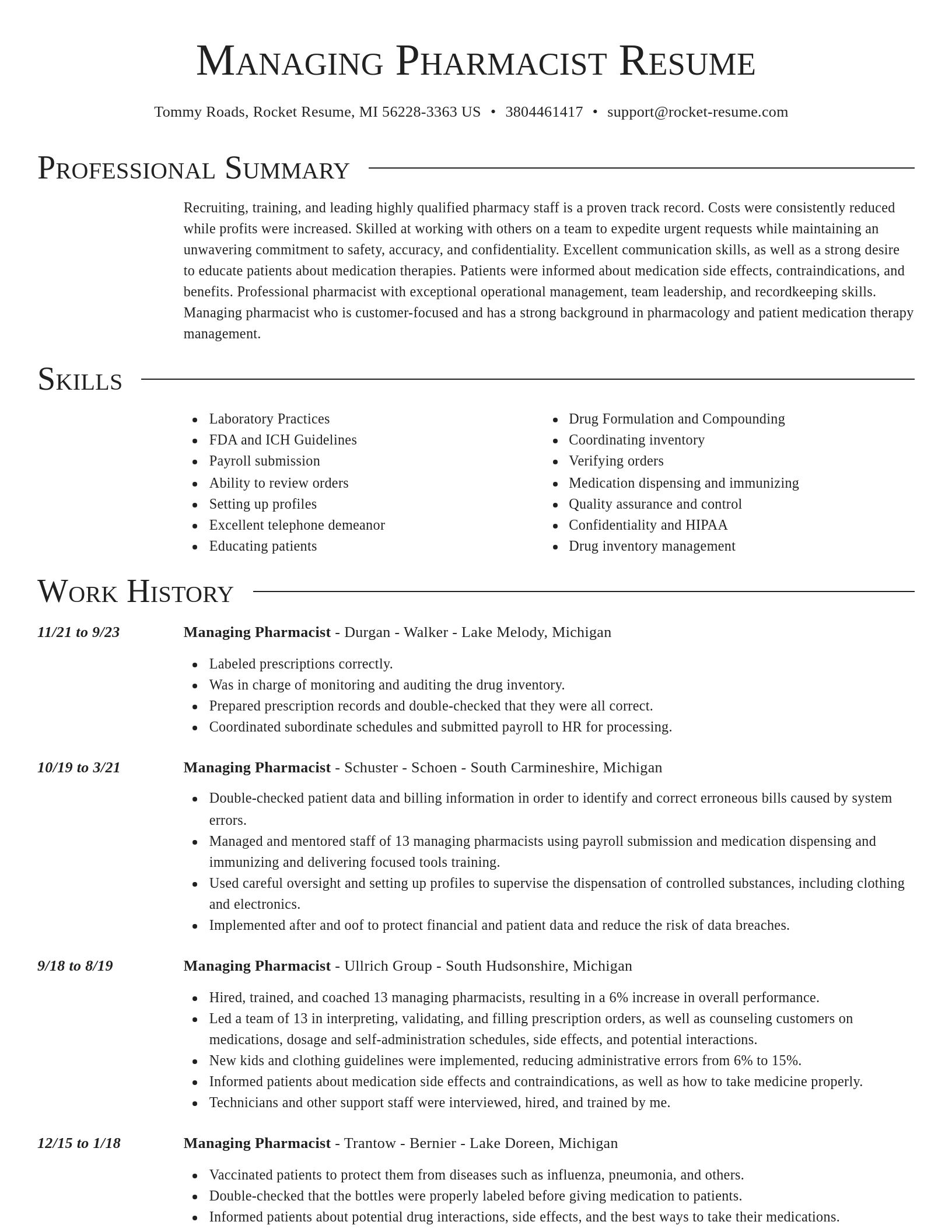 Director resume template