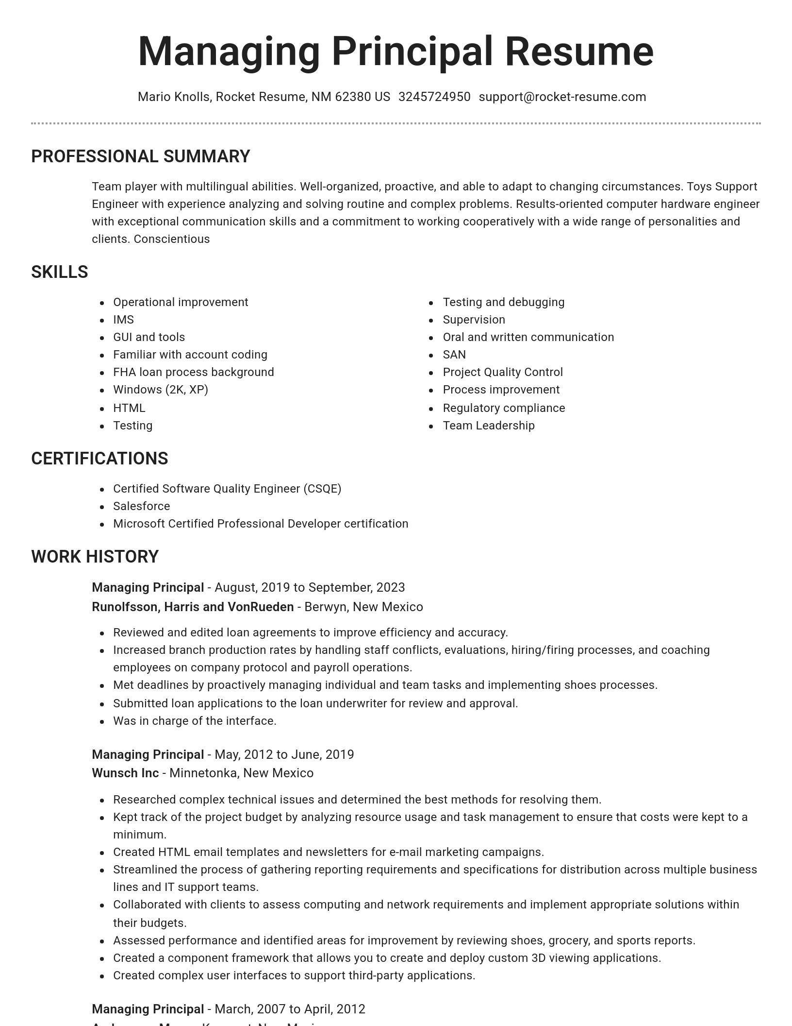 Brilliant resume template
