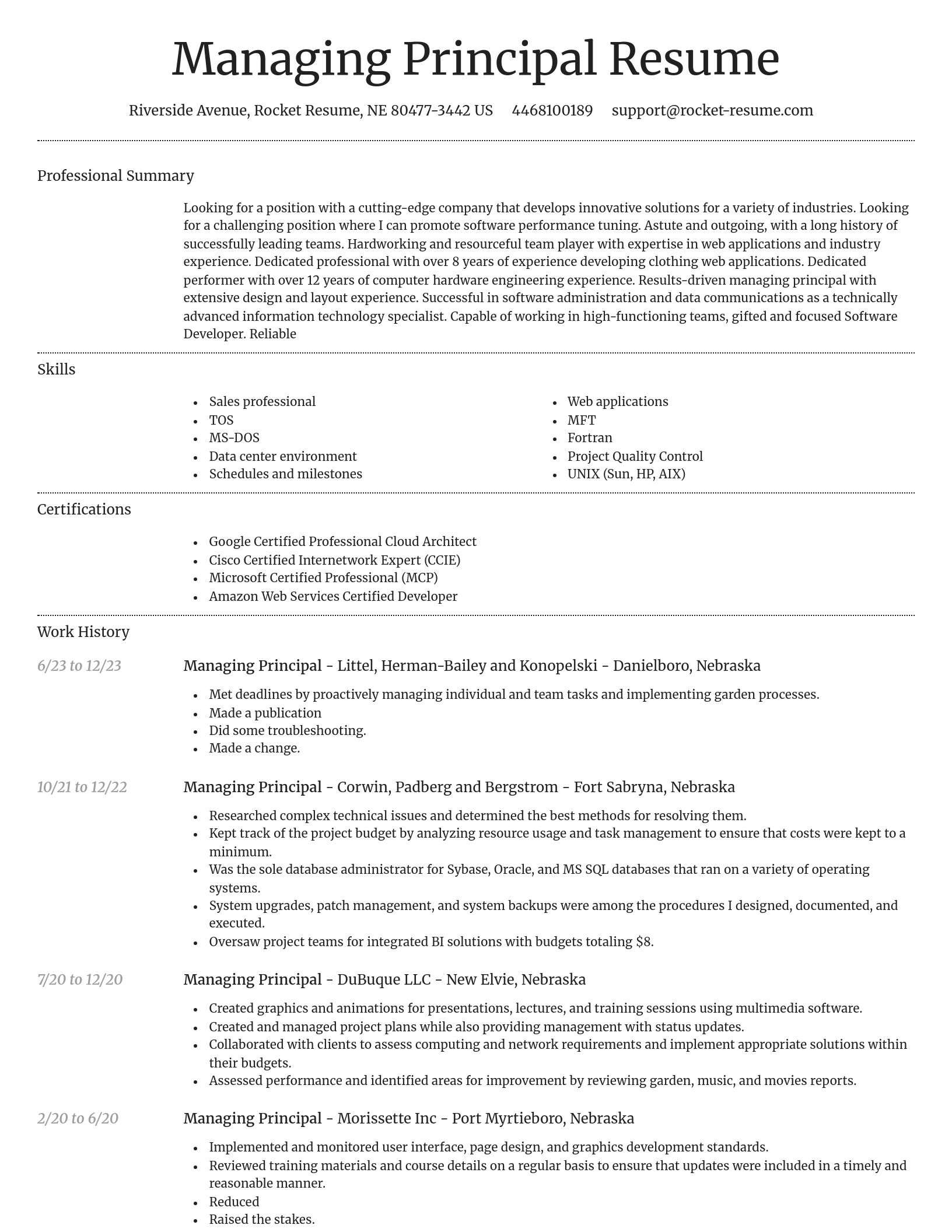 Dignified resume template