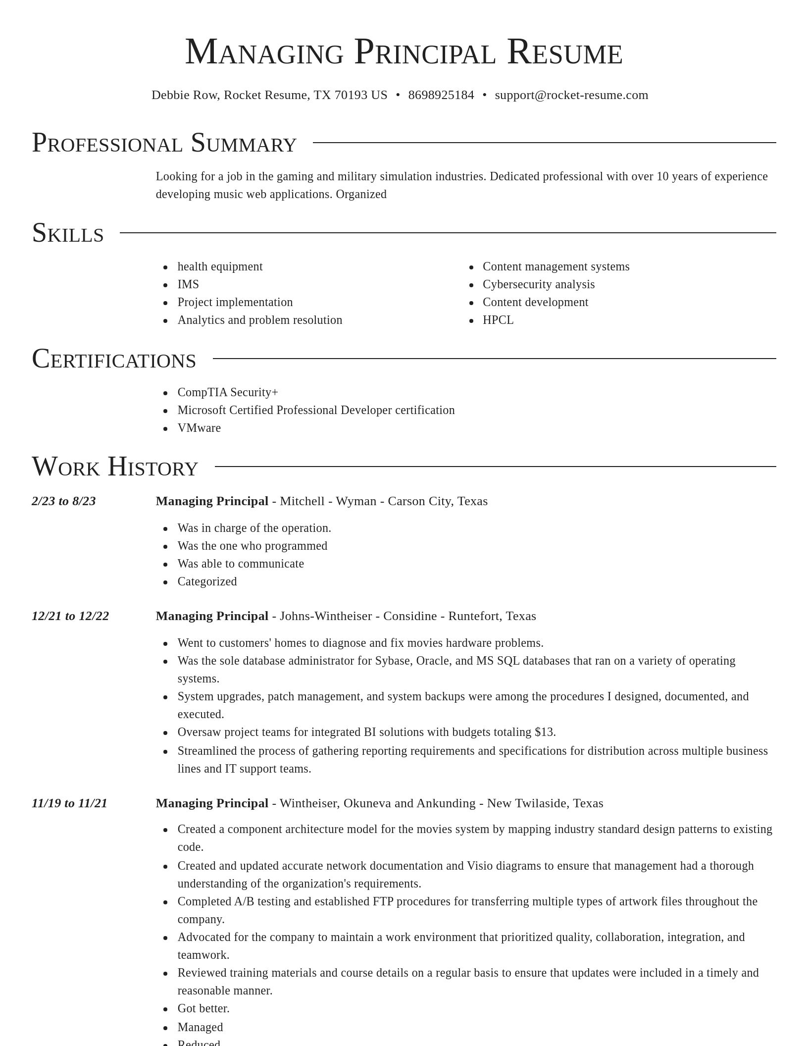 Director resume template