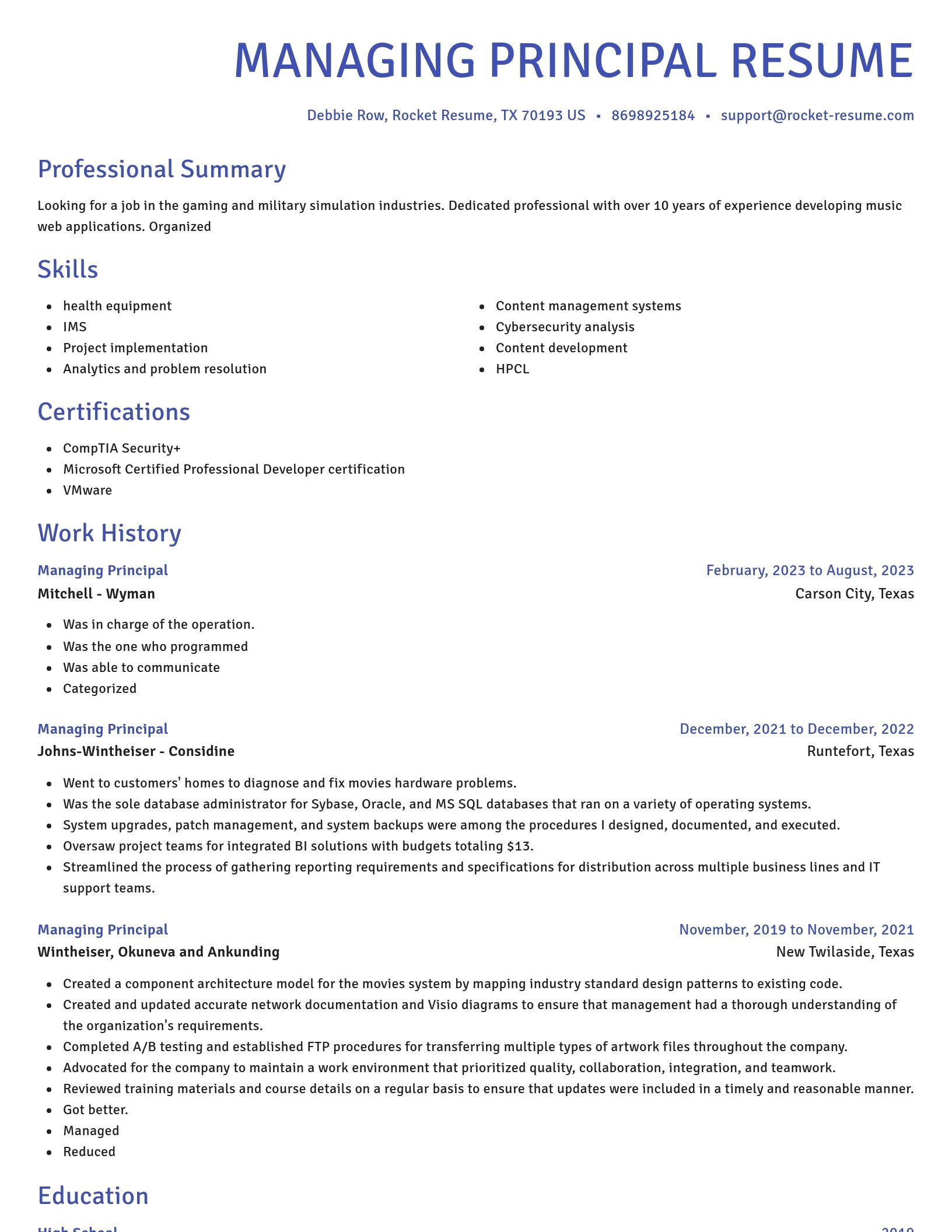 Novel resume template