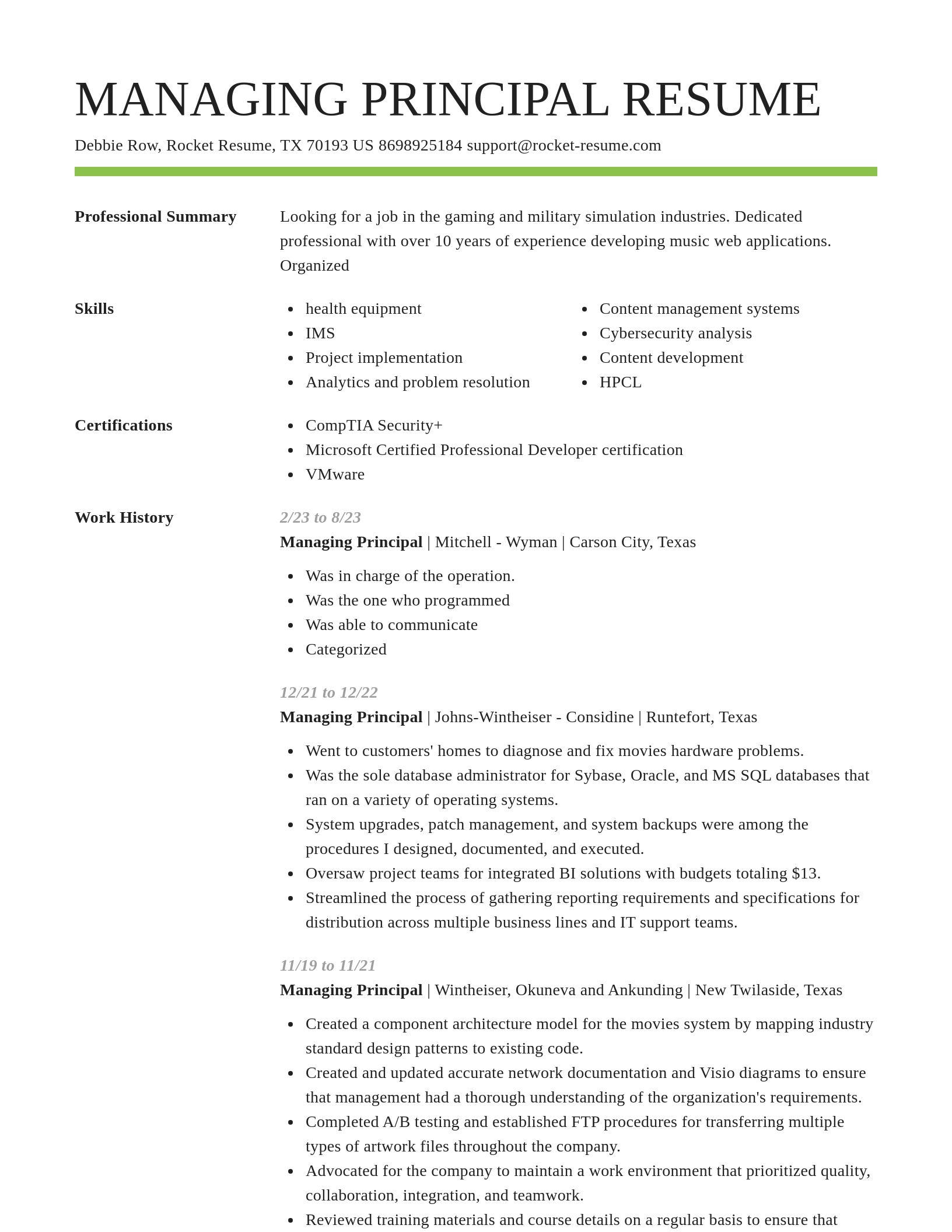 Smart resume template