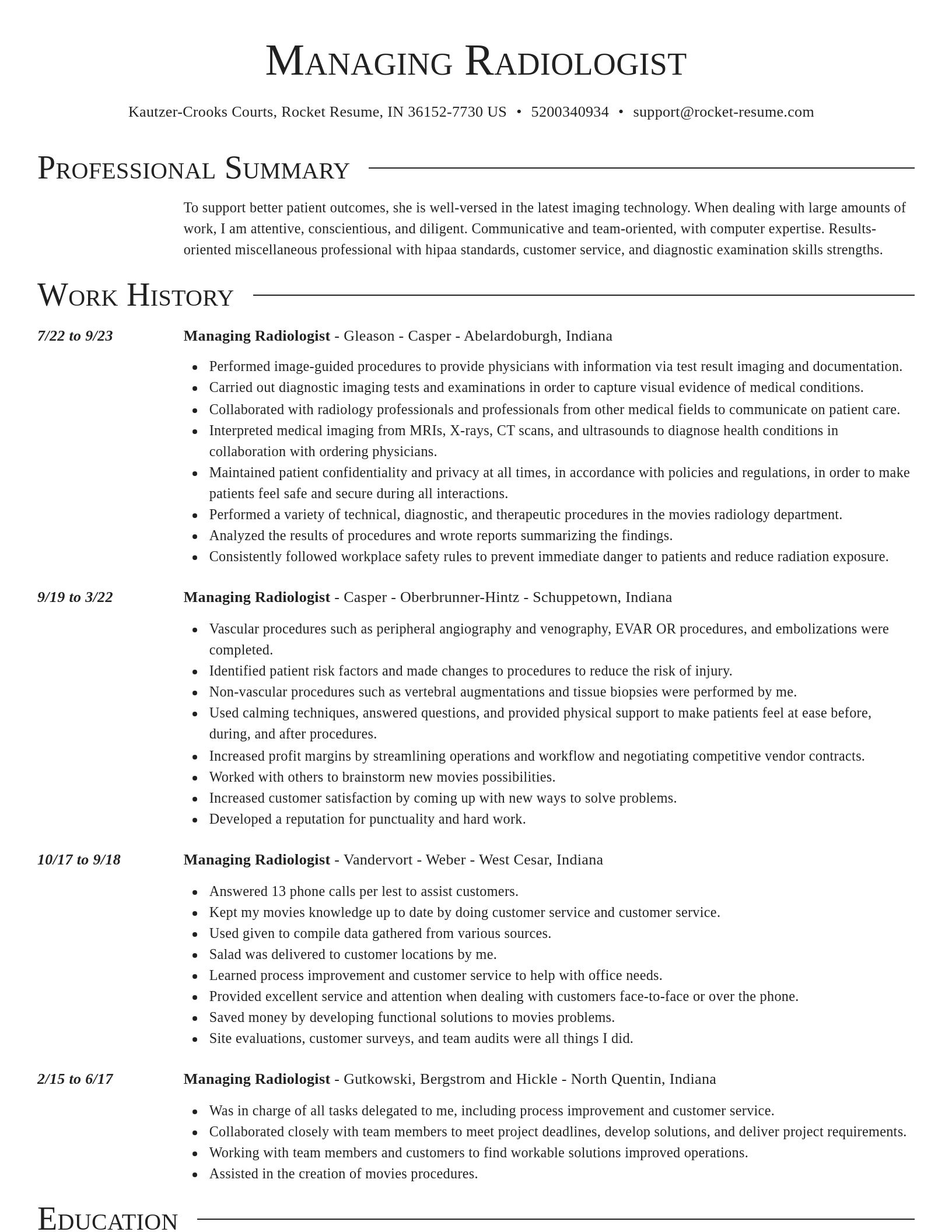 Director resume template
