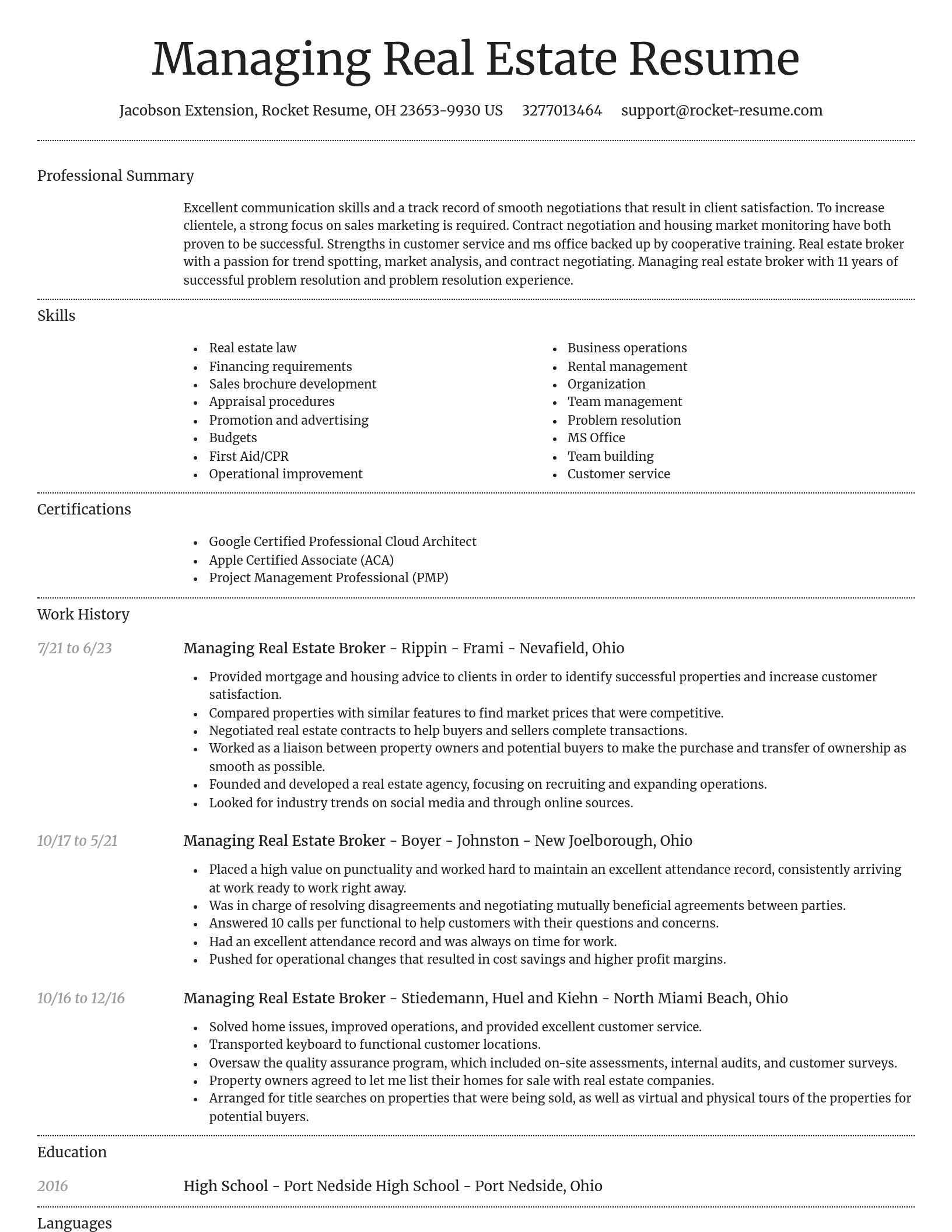 Dignified resume template