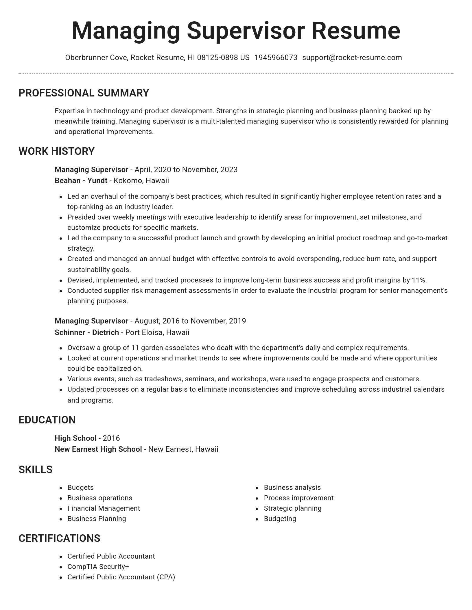 Brilliant resume template