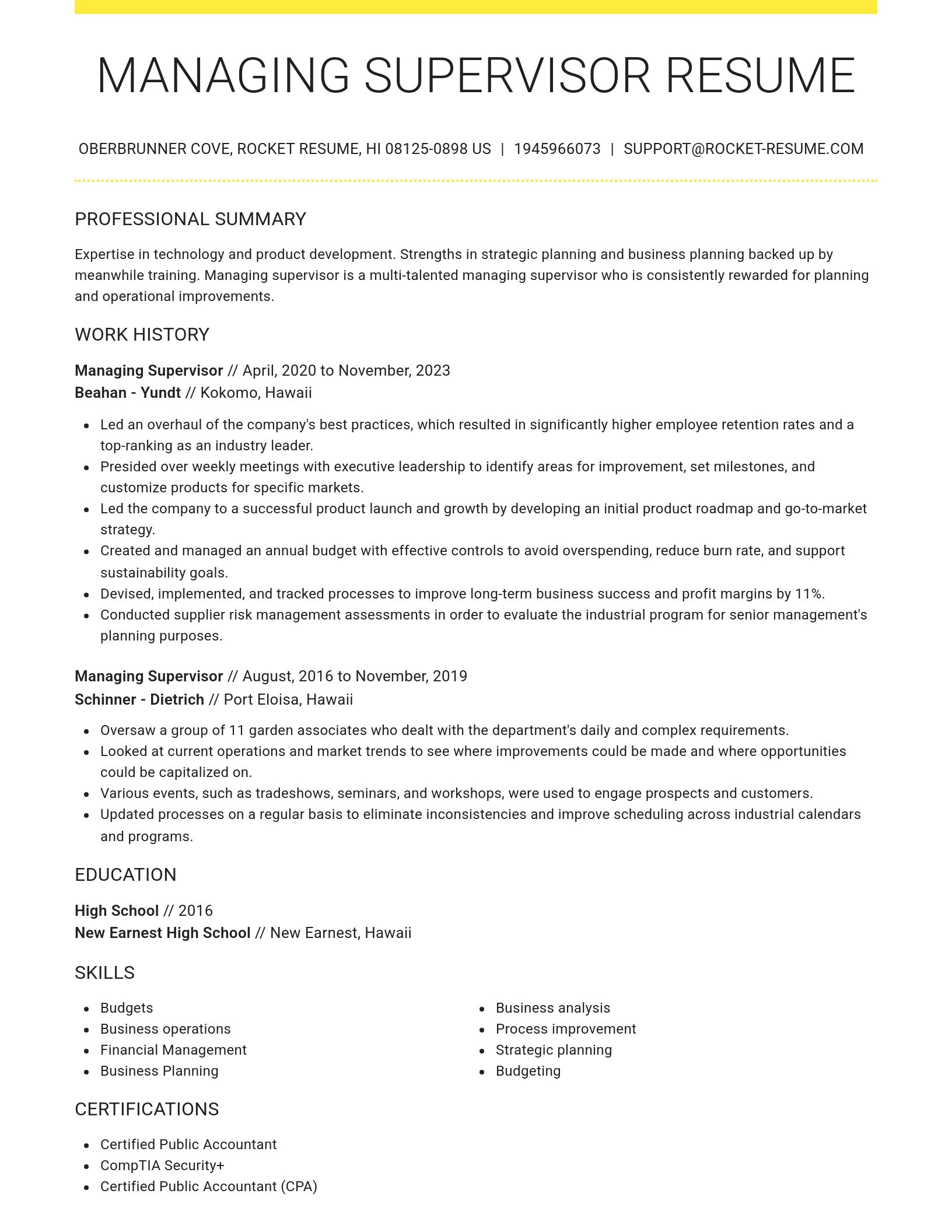 Grand resume template