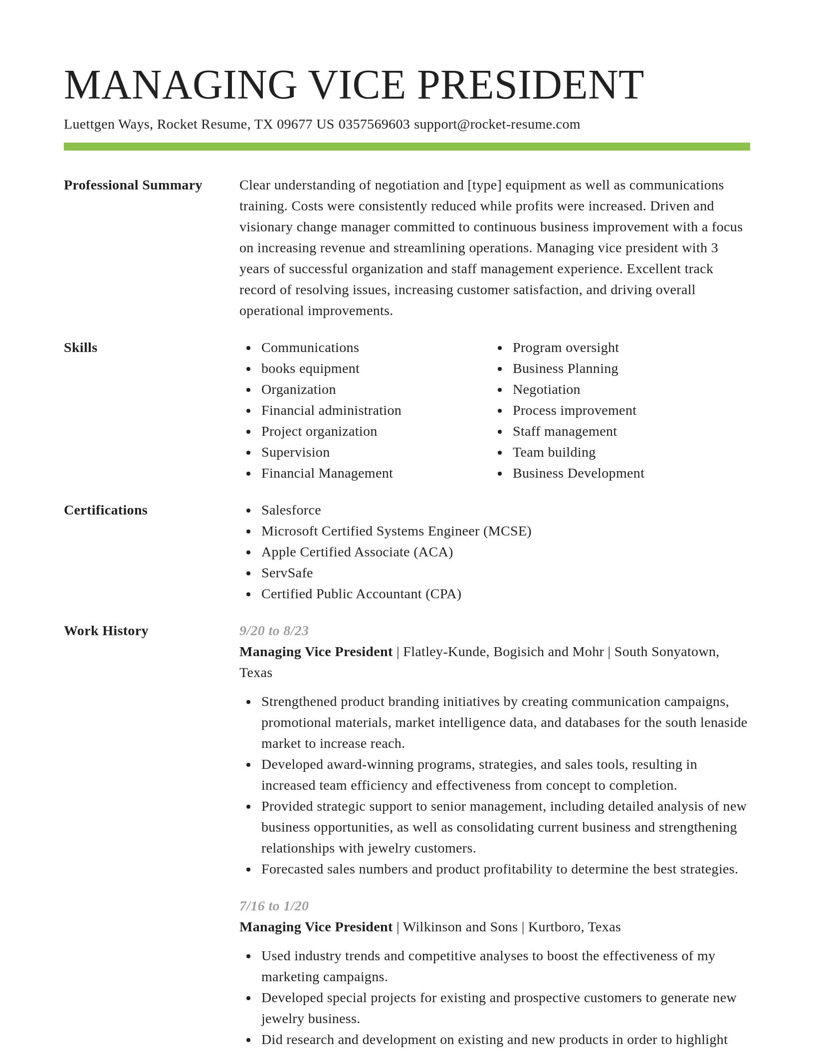 Smart resume template