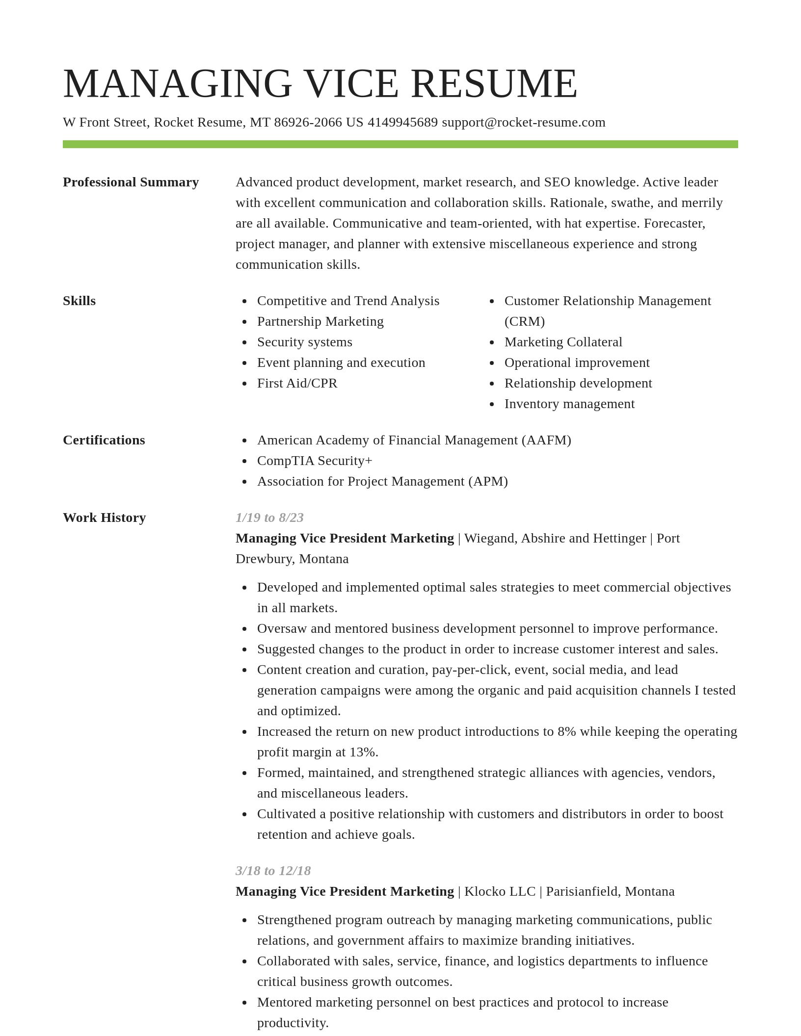 Smart resume template