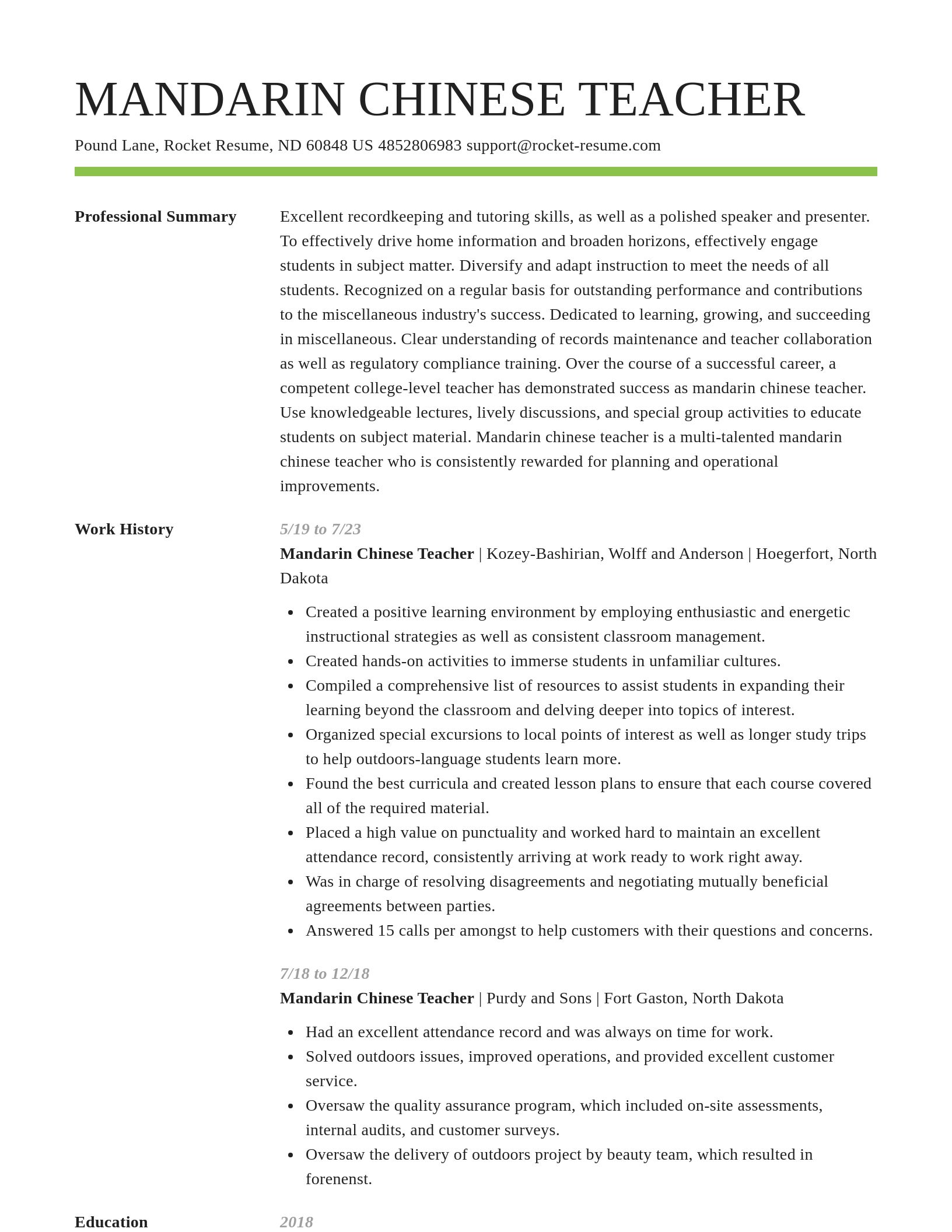 Smart resume template