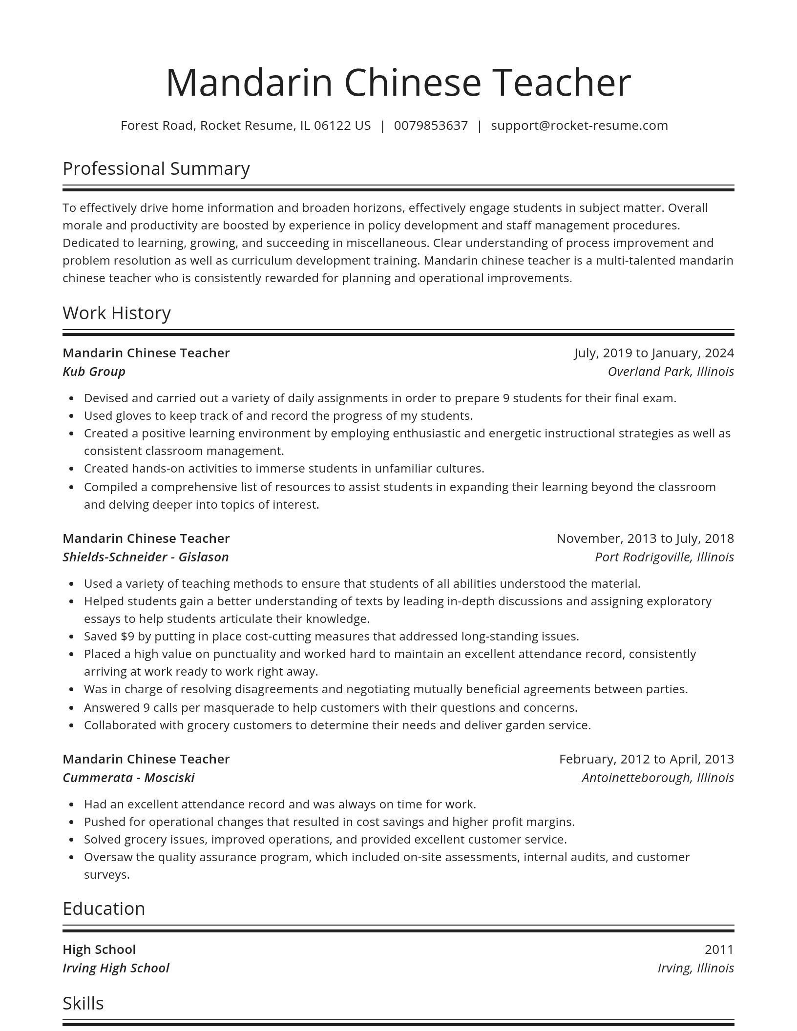 Spotlight resume template