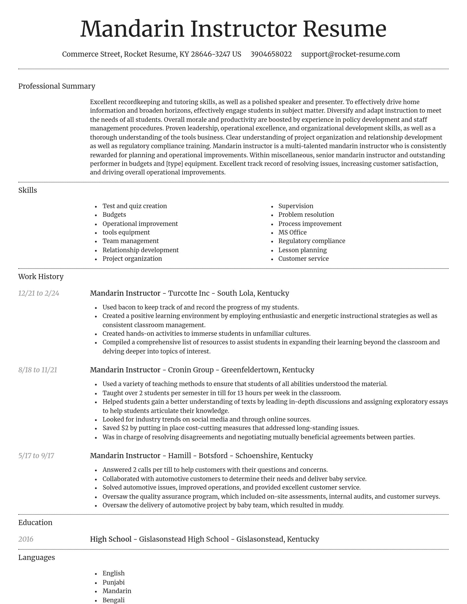 Dignified resume template