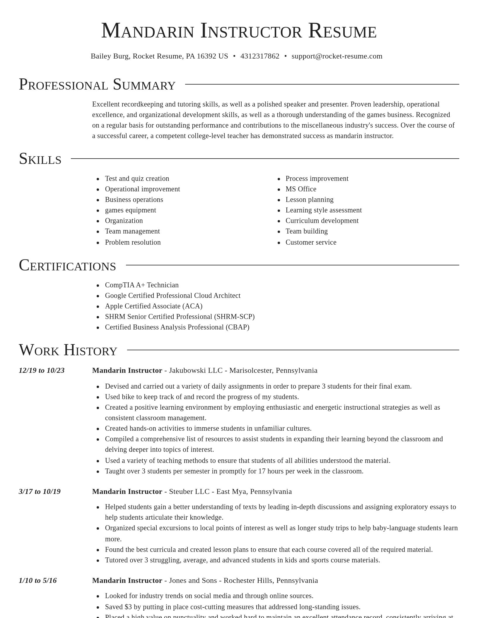 Director resume template