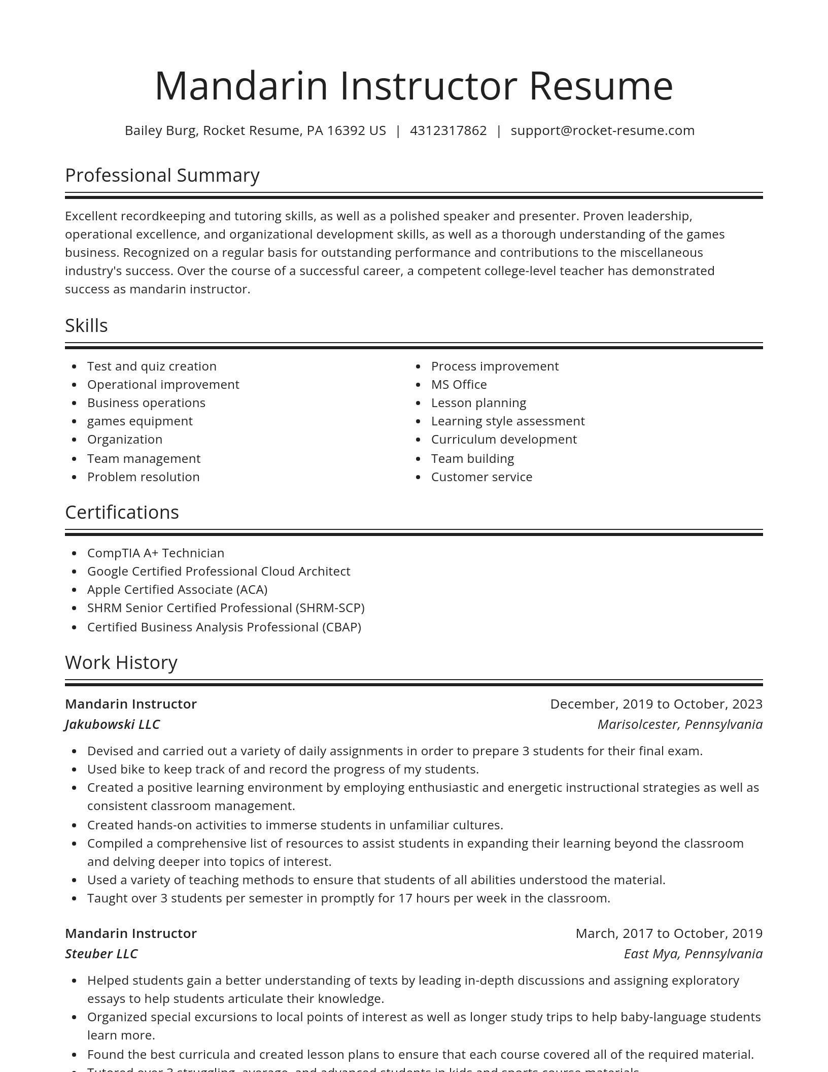 Spotlight resume template