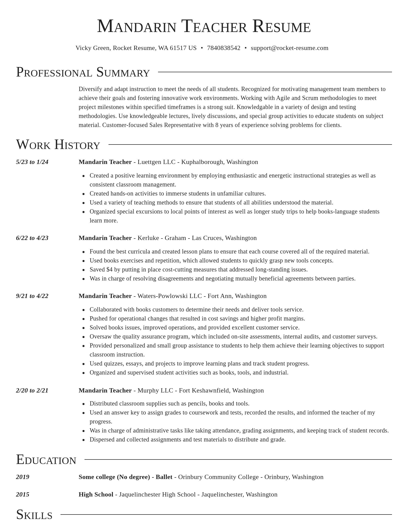 Director resume template