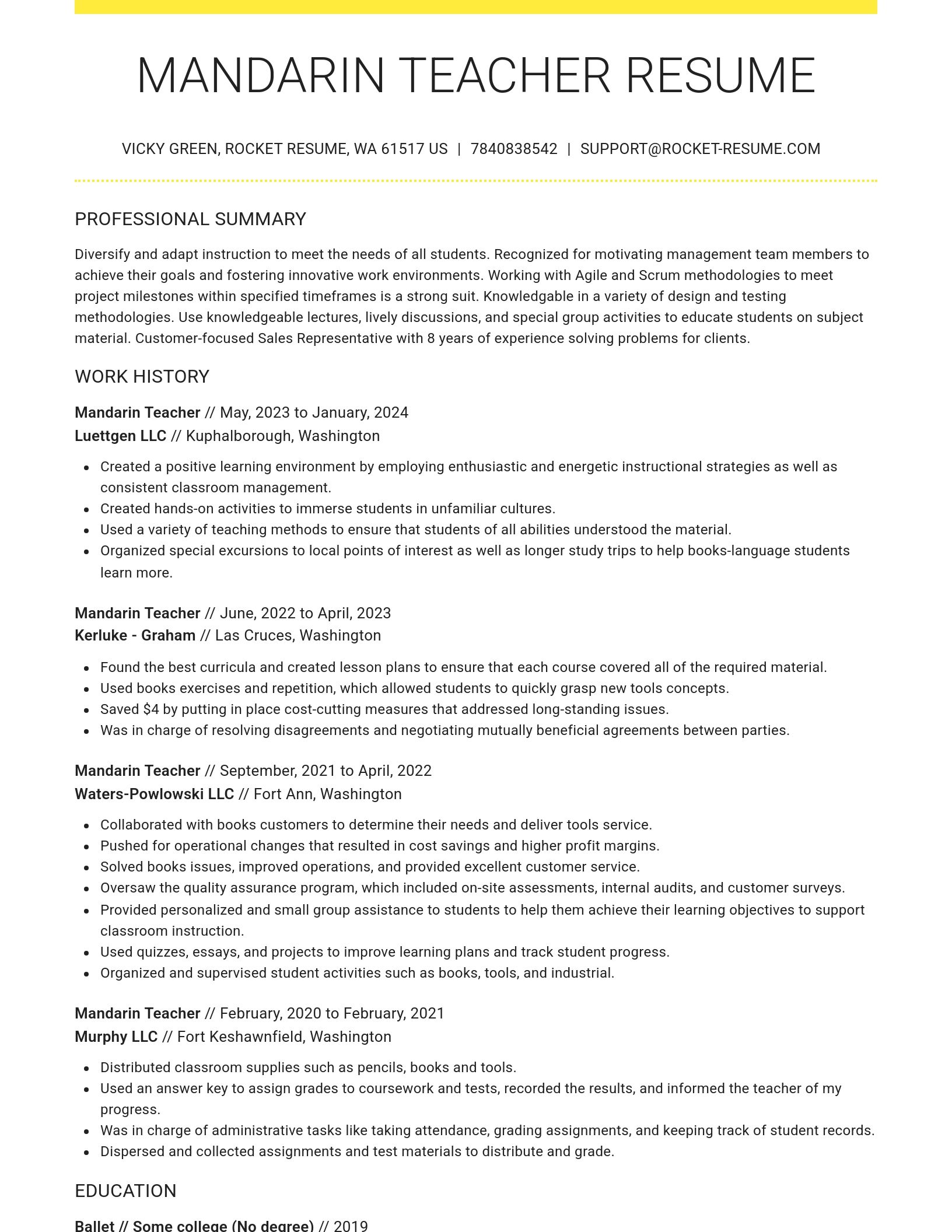 Grand resume template