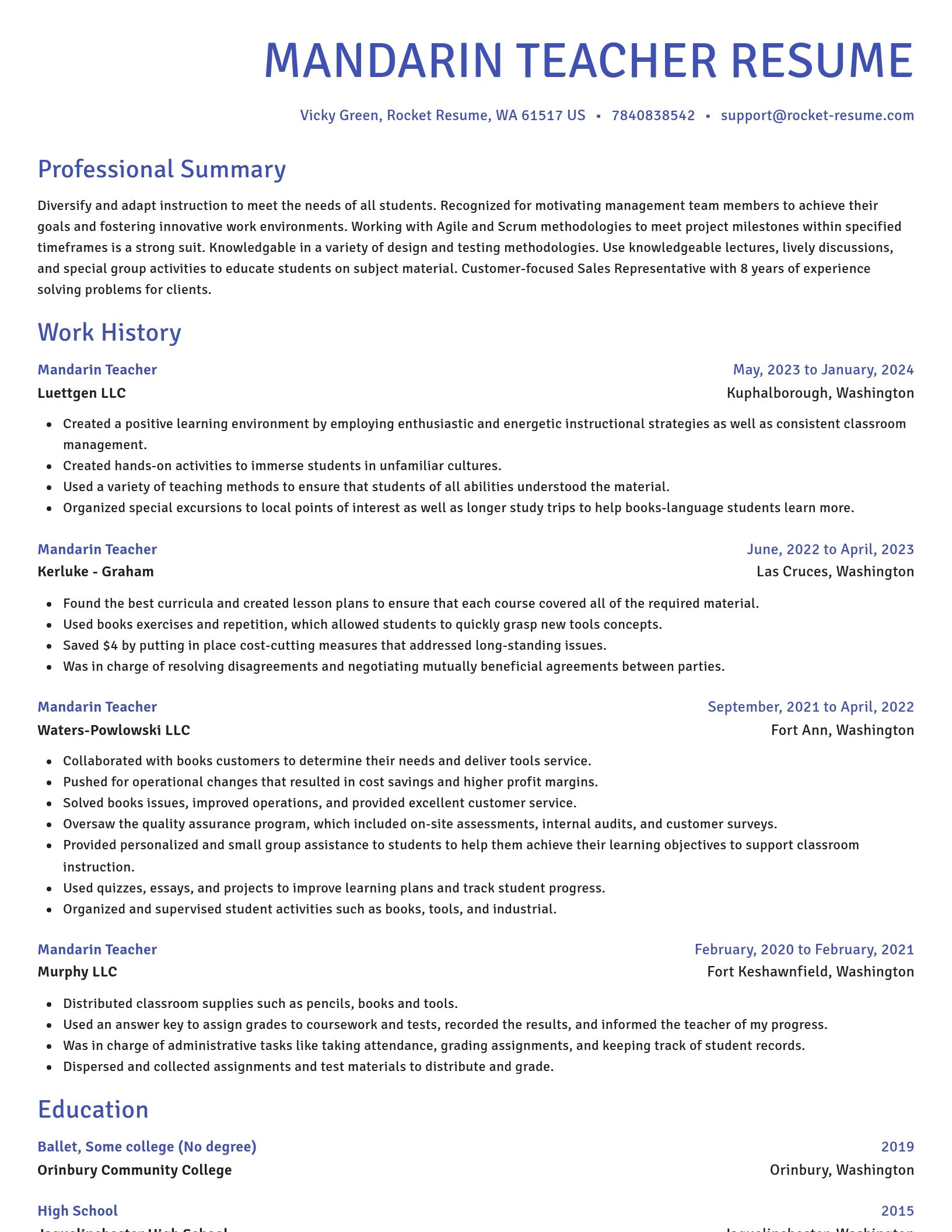 Novel resume template