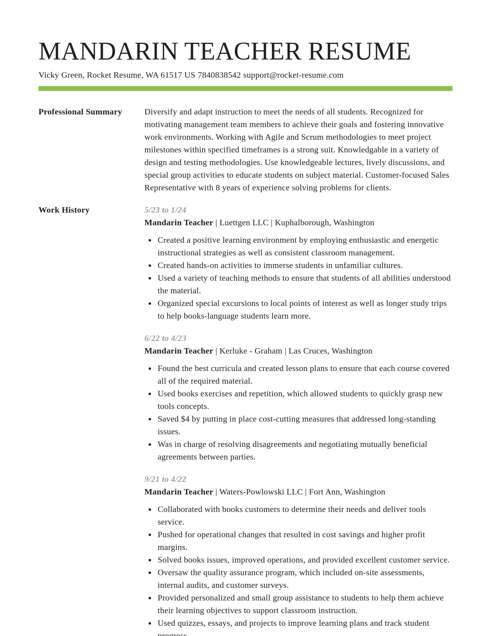 Smart resume template