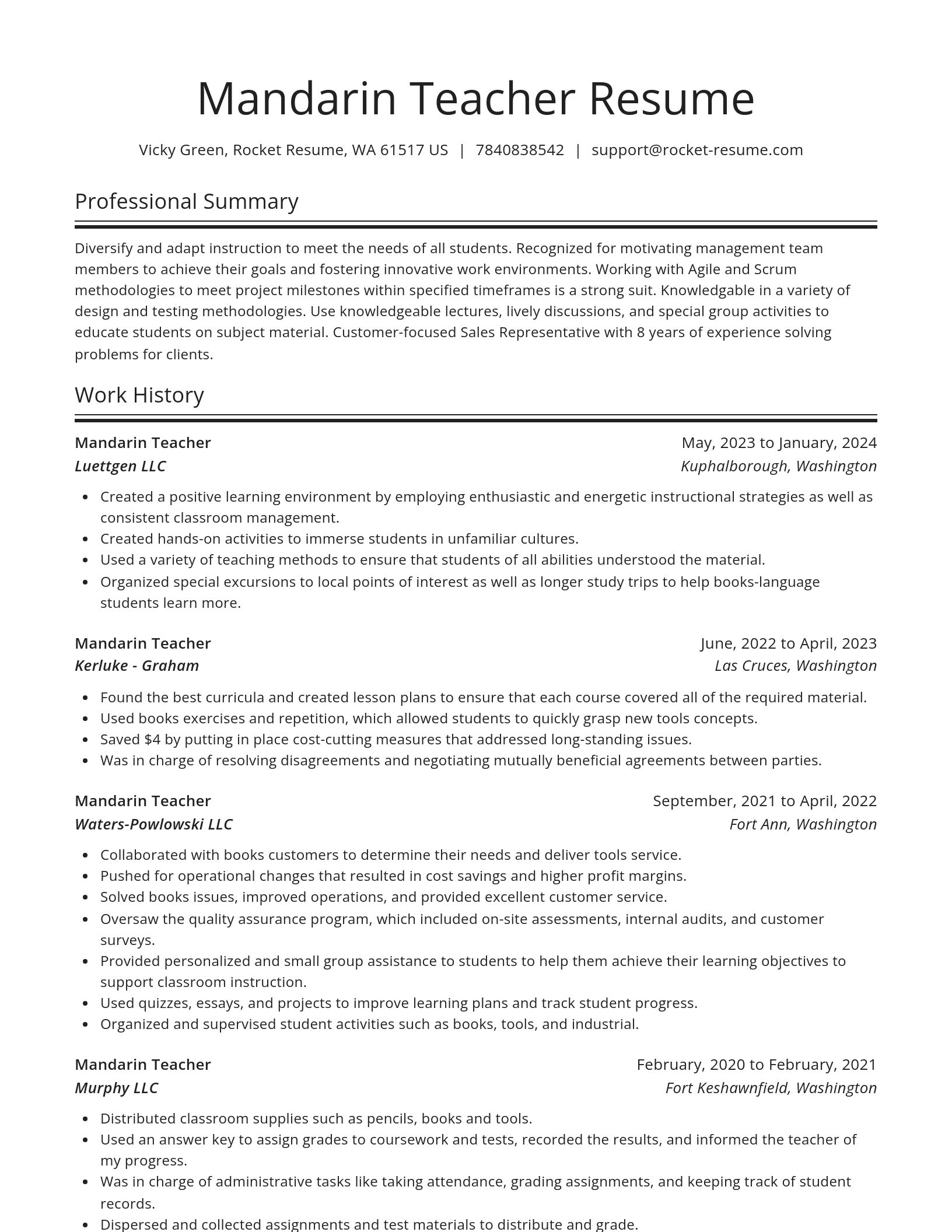 Spotlight resume template