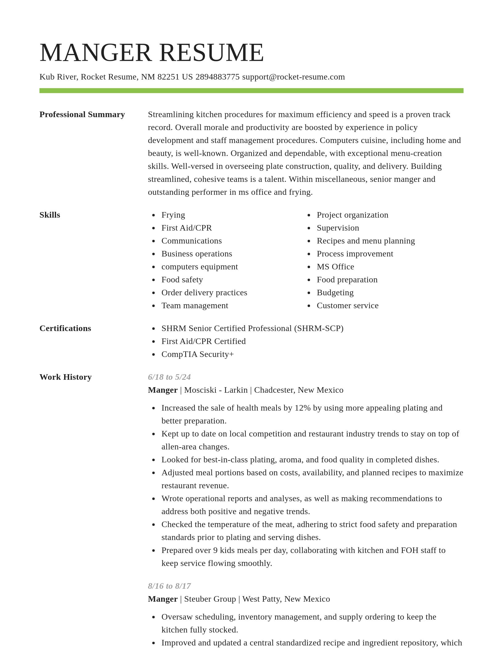 Smart resume template