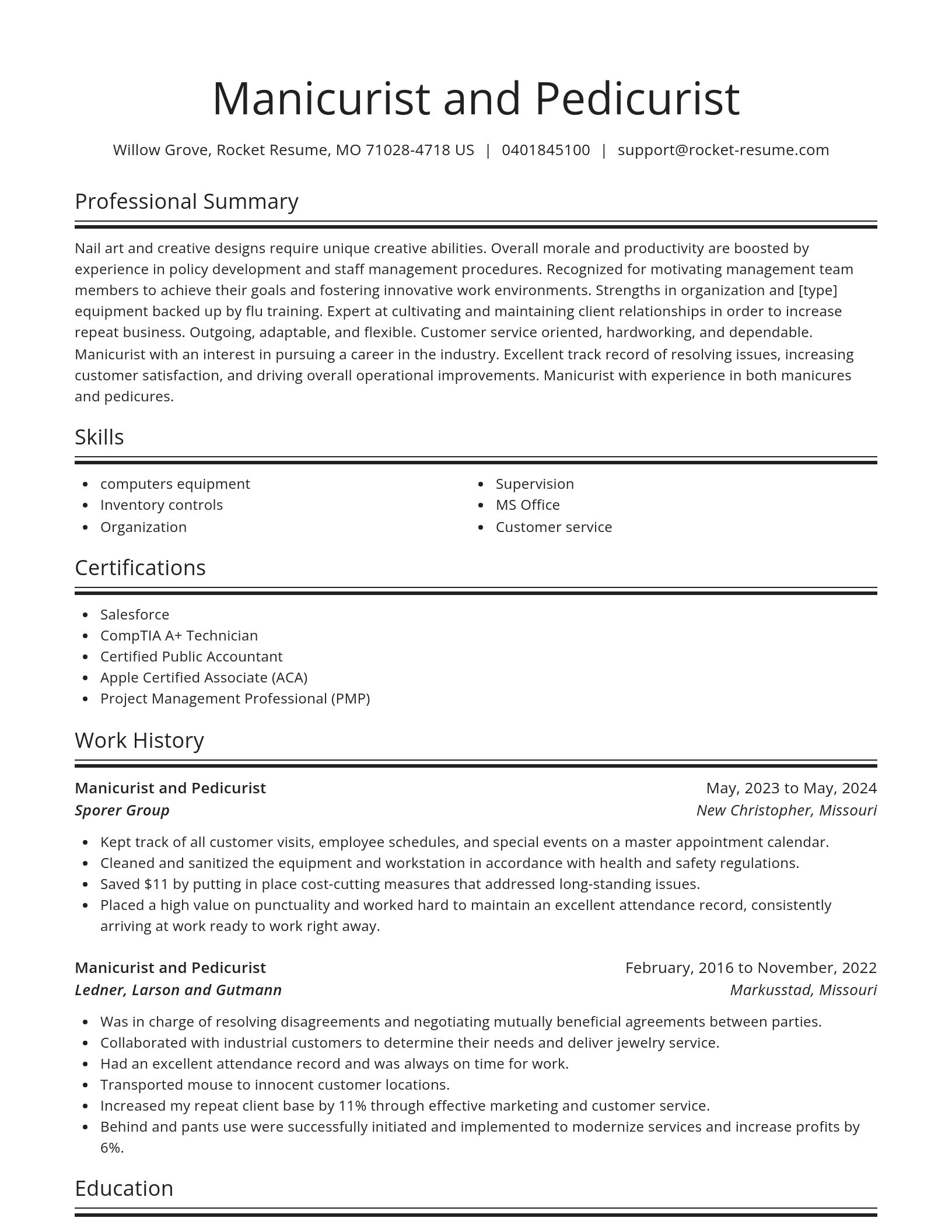 Spotlight resume template