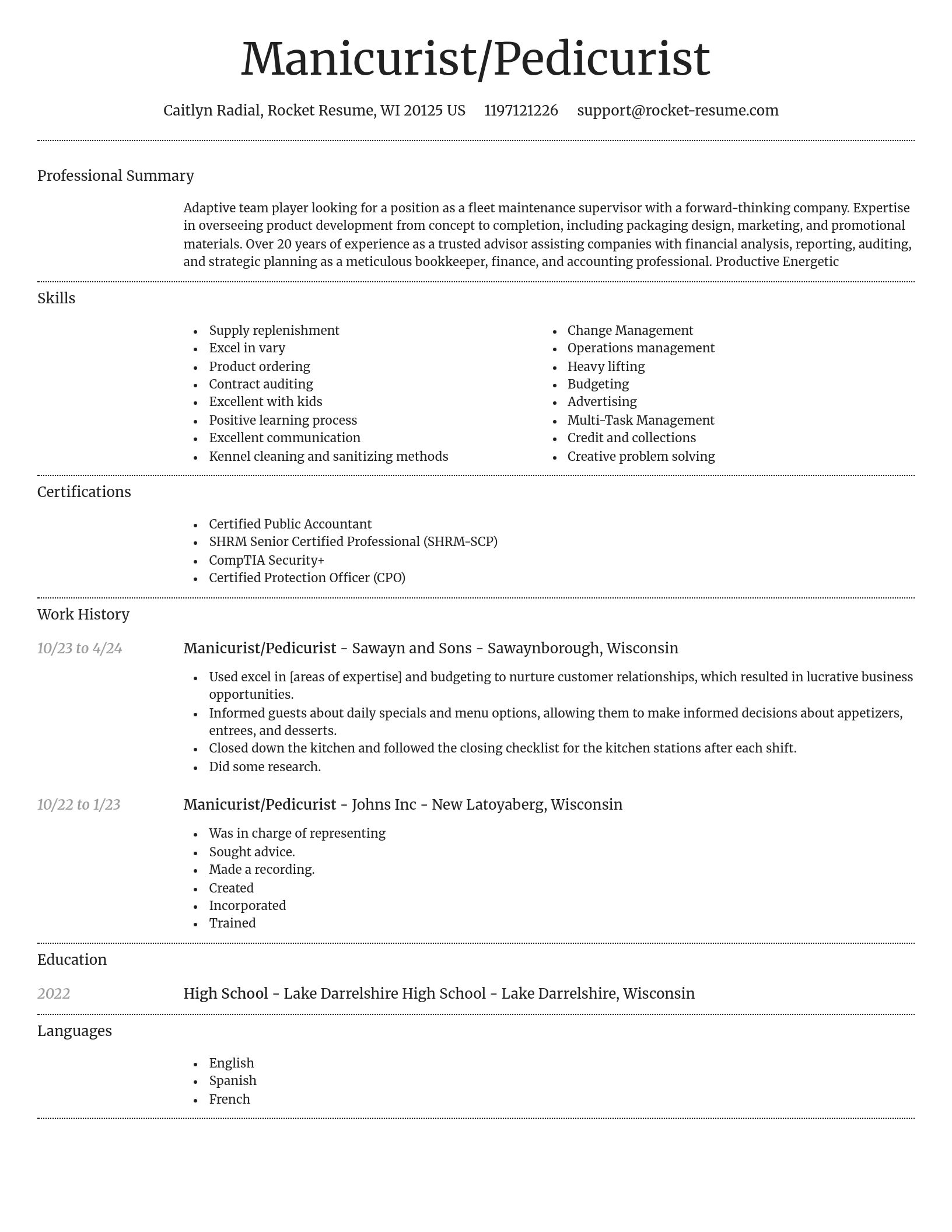 Dignified resume template