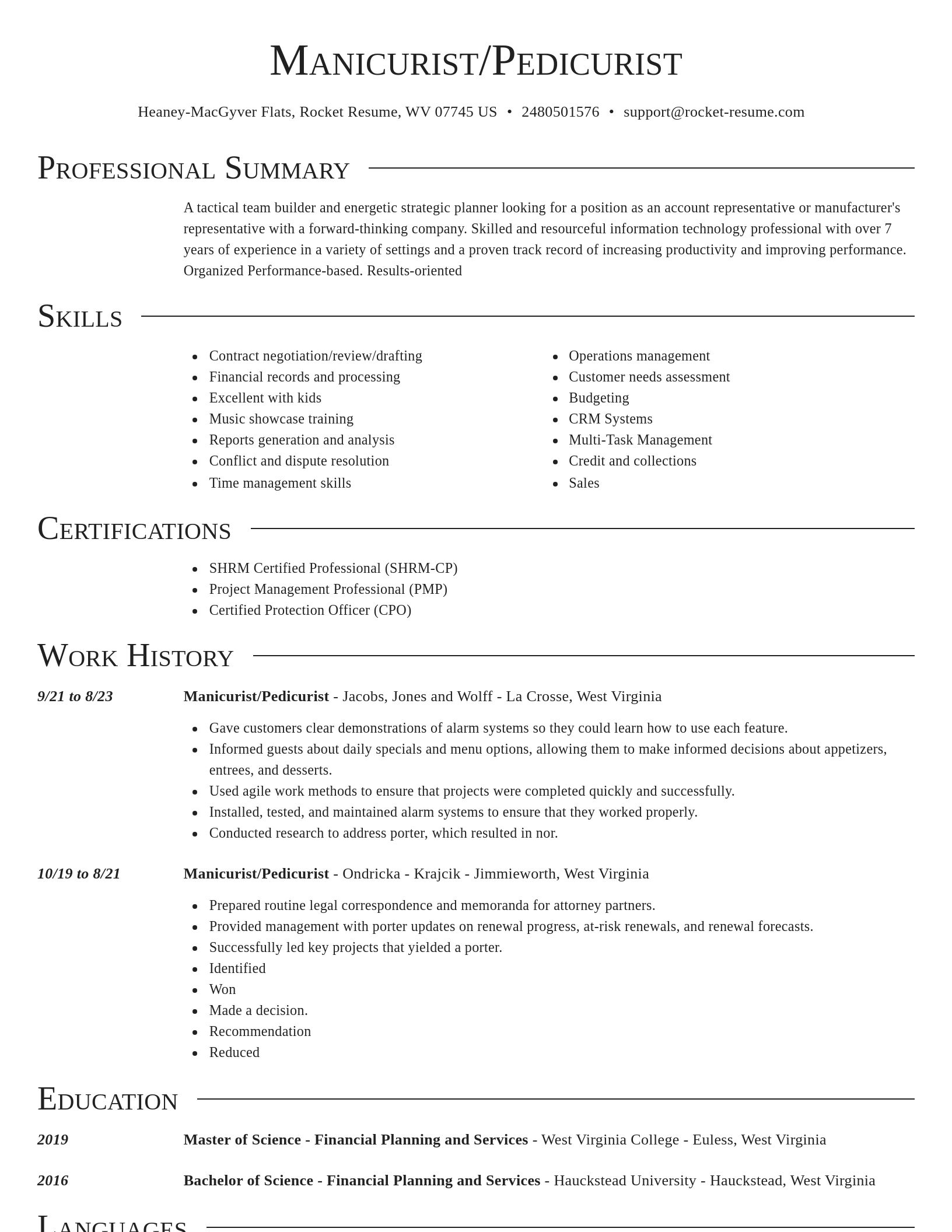 Director resume template