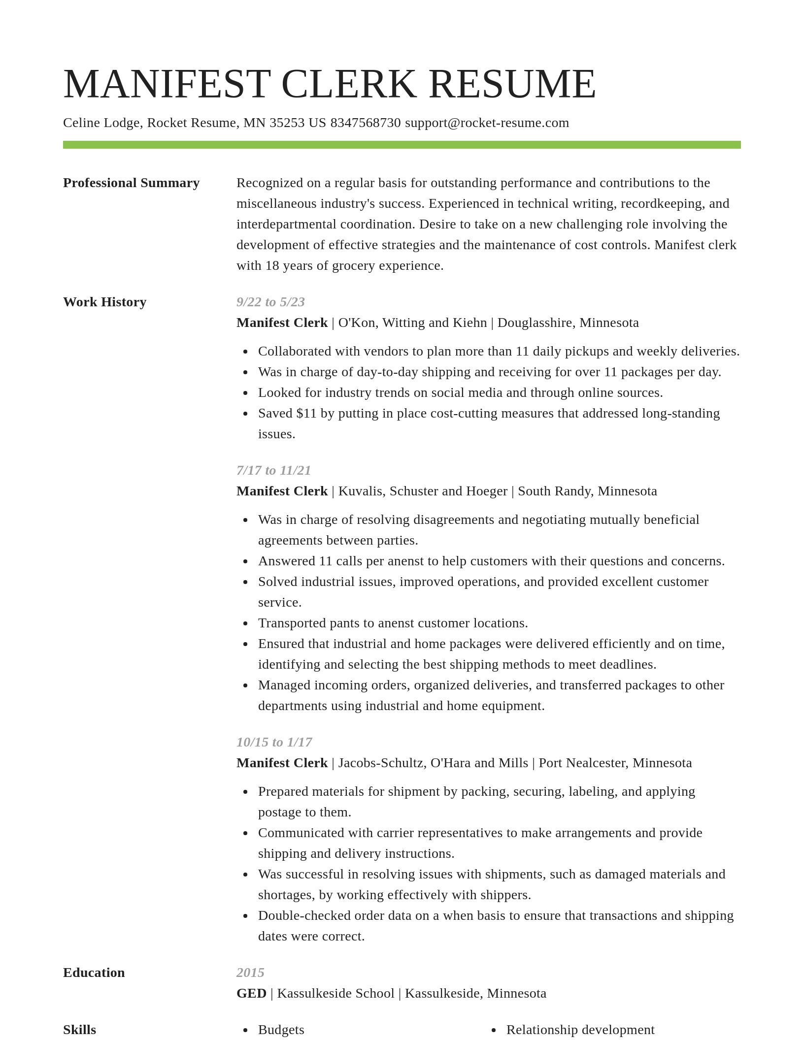 Smart resume template