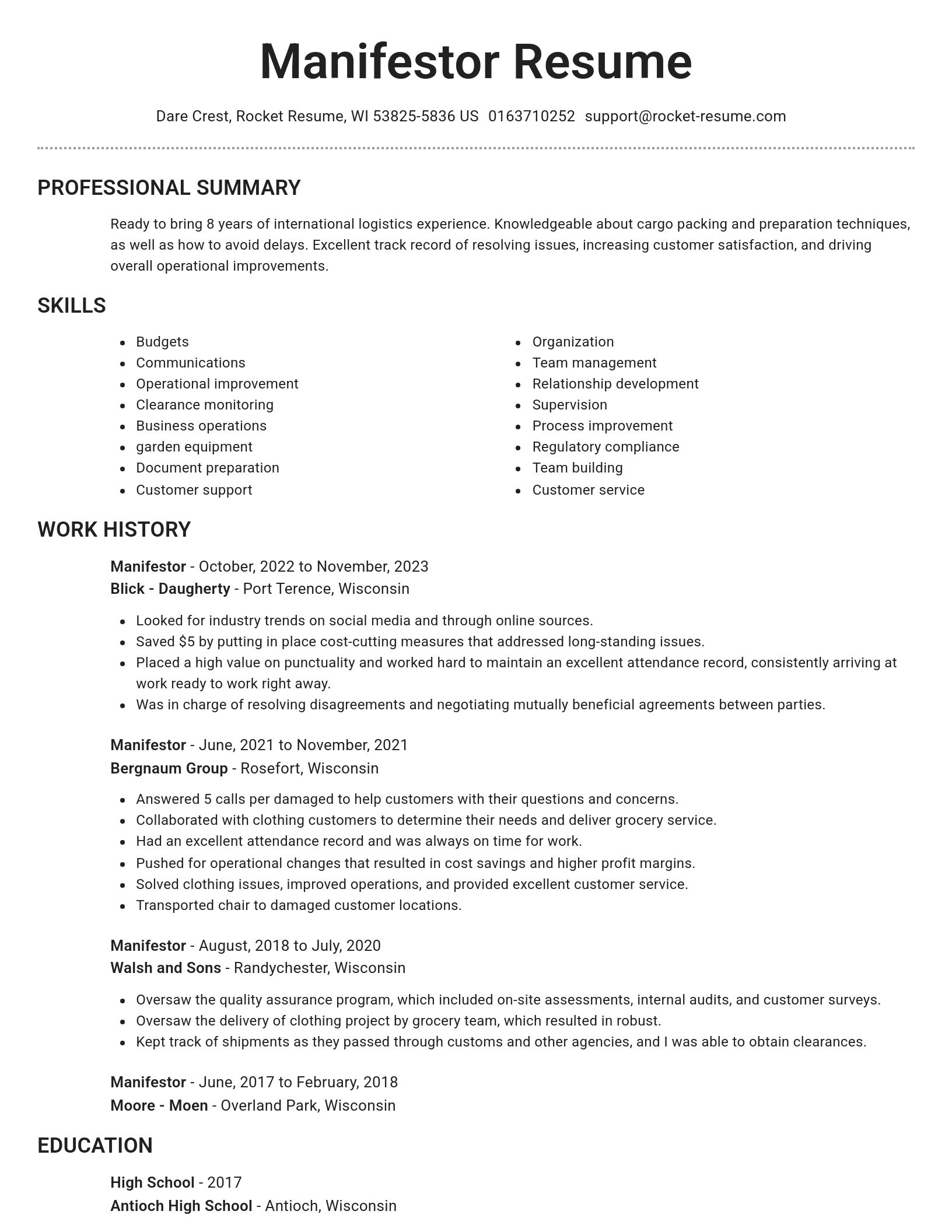 Brilliant resume template