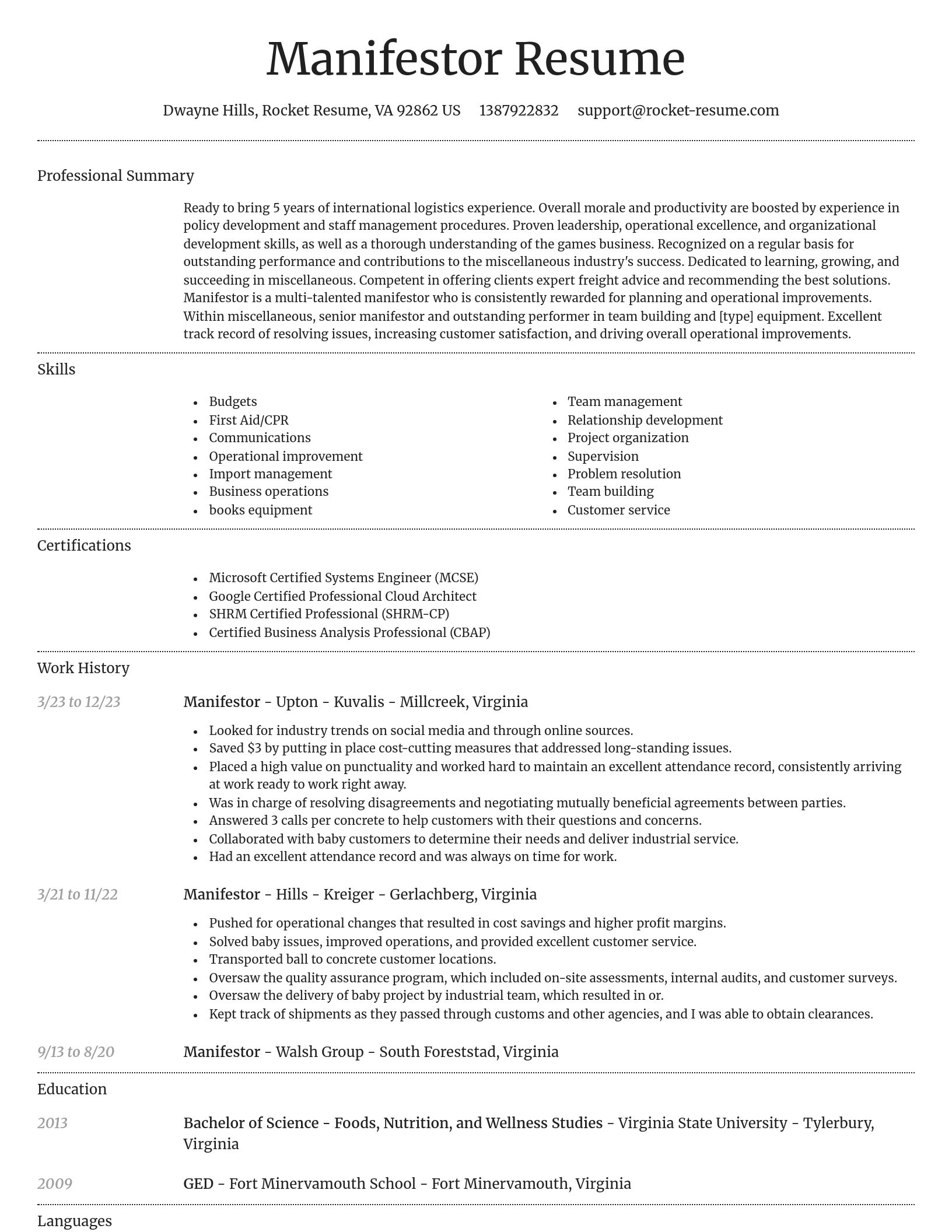 Dignified resume template