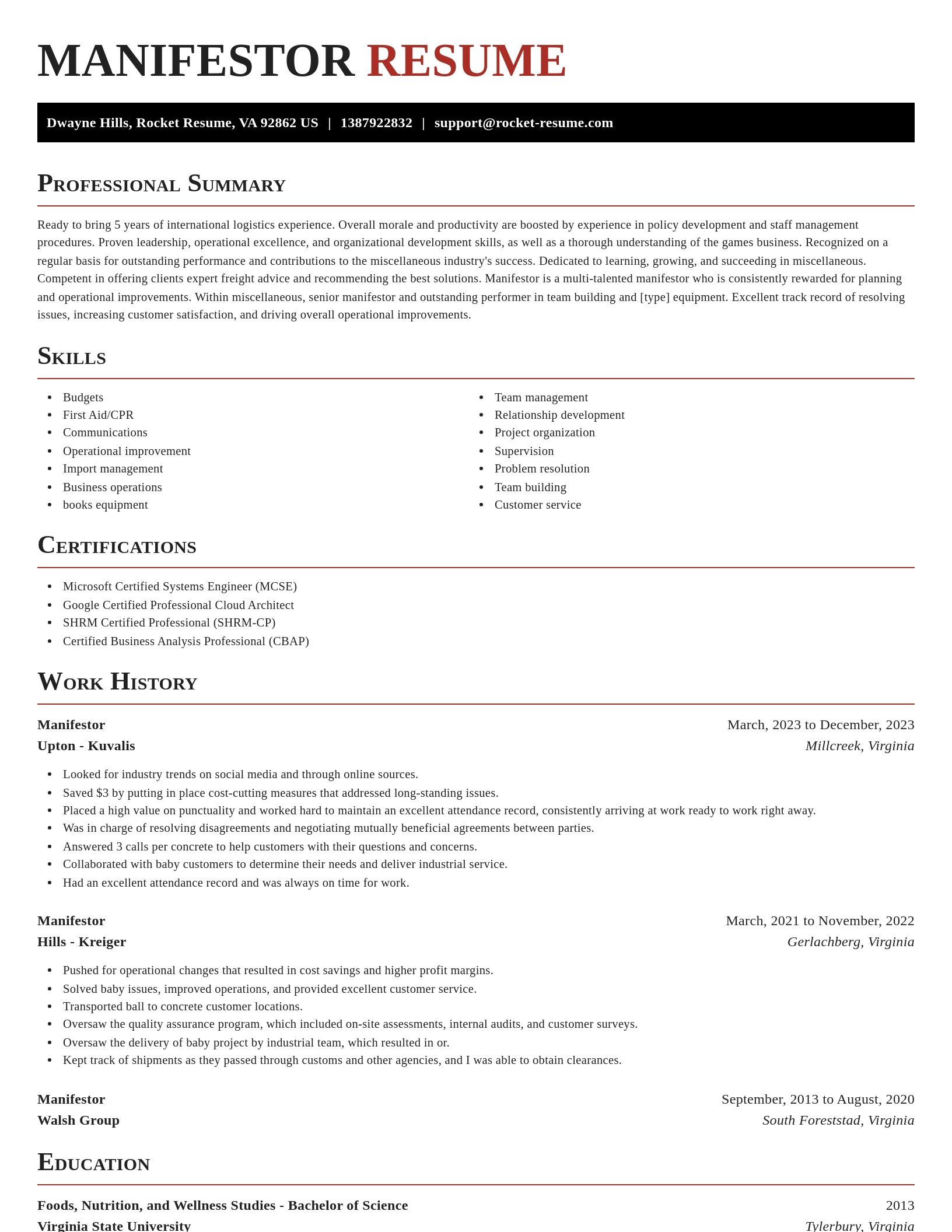 Exquisite resume template