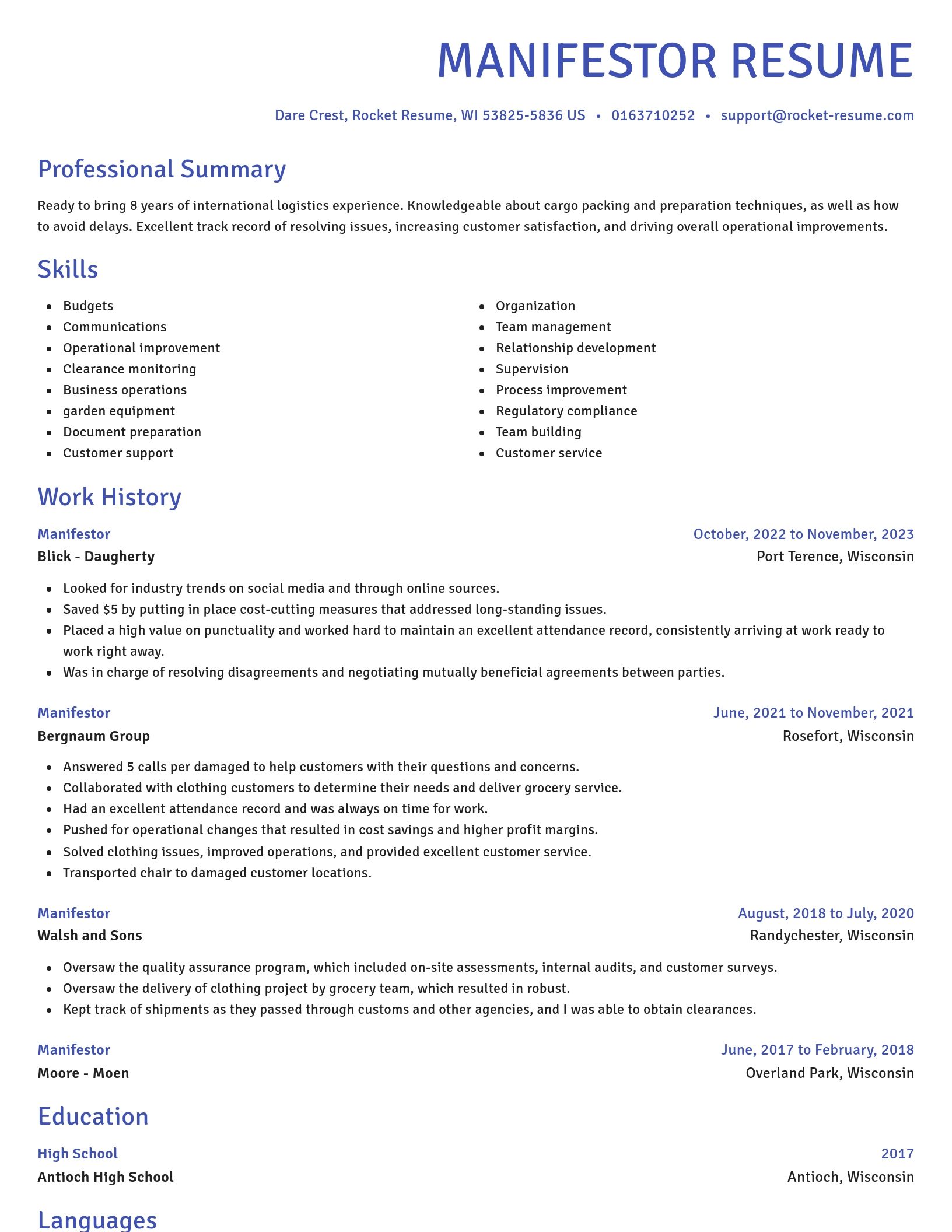 Novel resume template