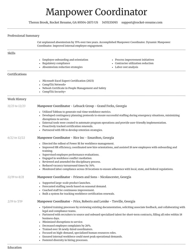 Dignified resume template