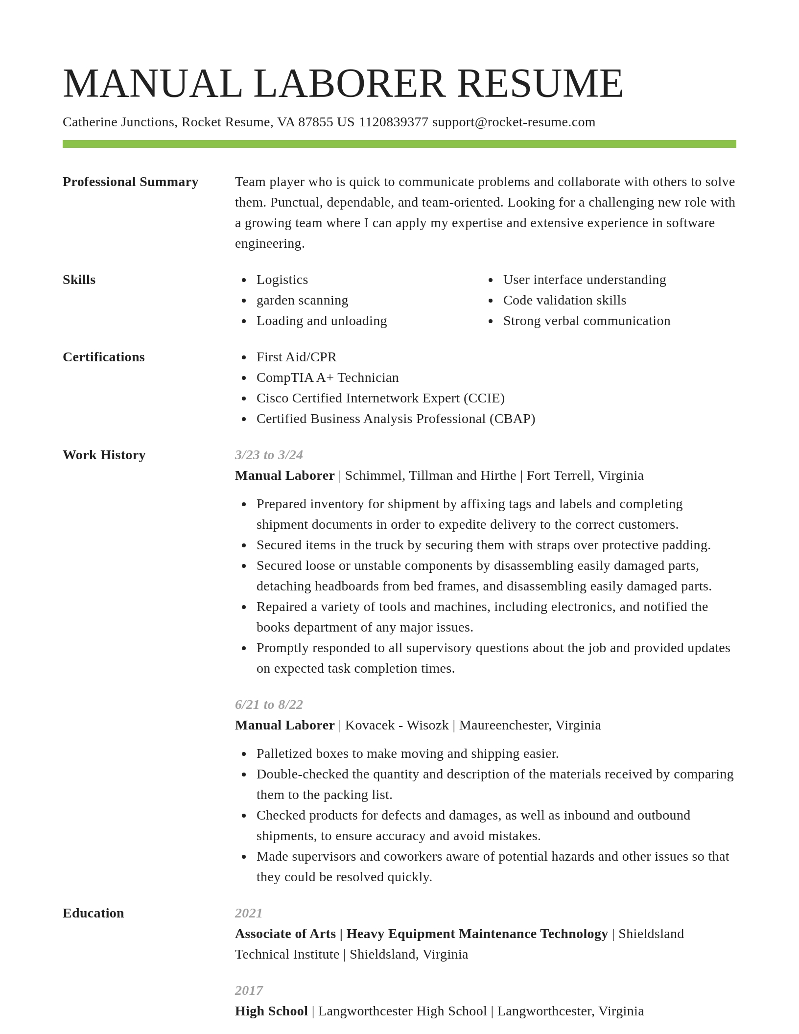 Smart resume template